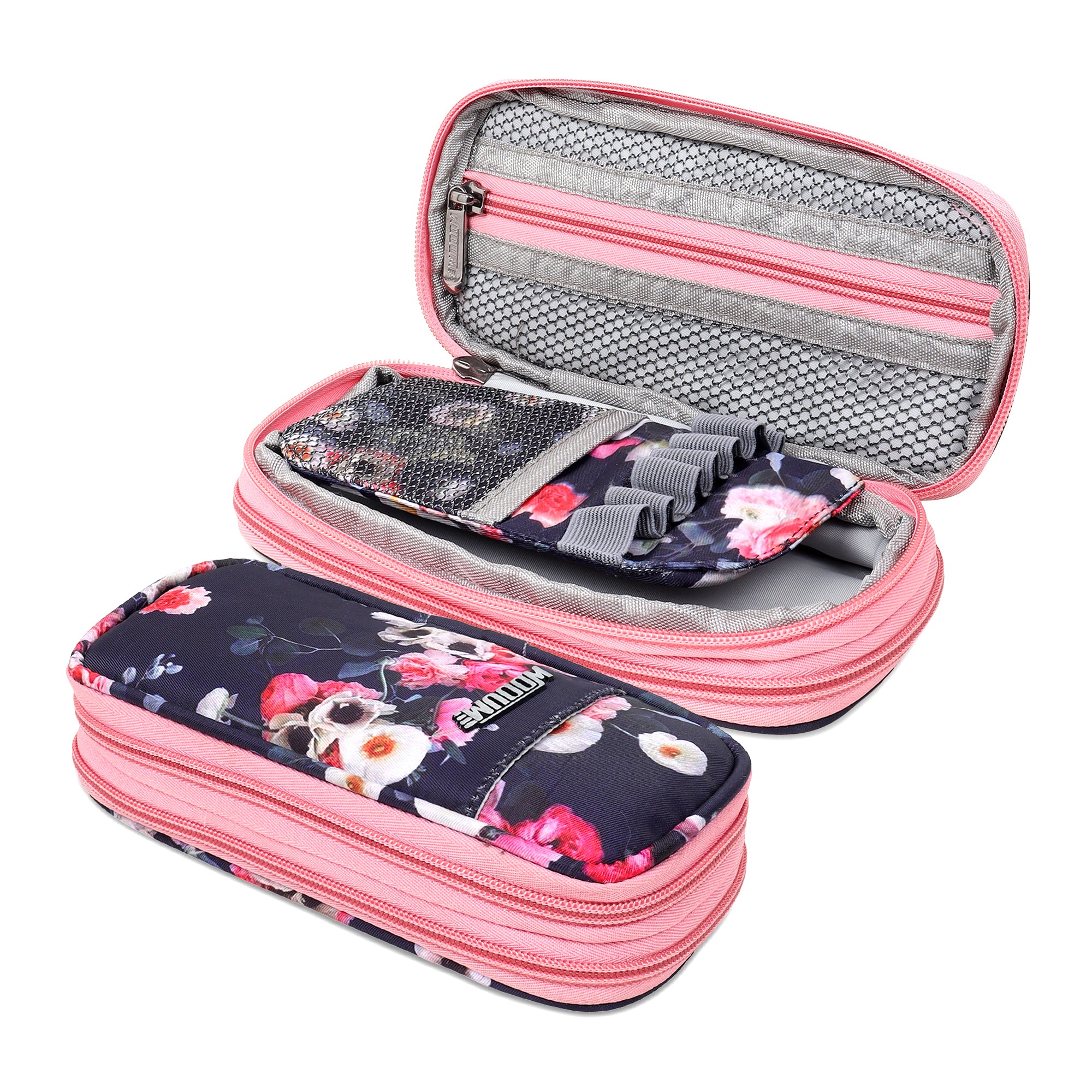 2 Zip Expandable Pencil Pouch Big Pen Case