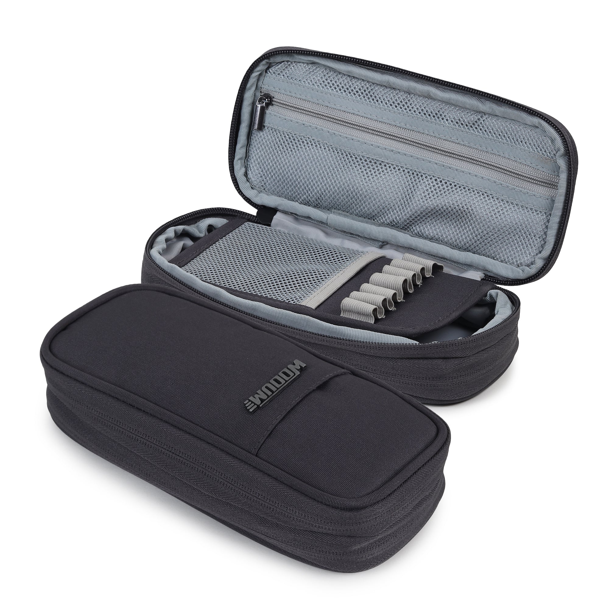 2 Zip Expandable Pencil Pouch Big Pen Case