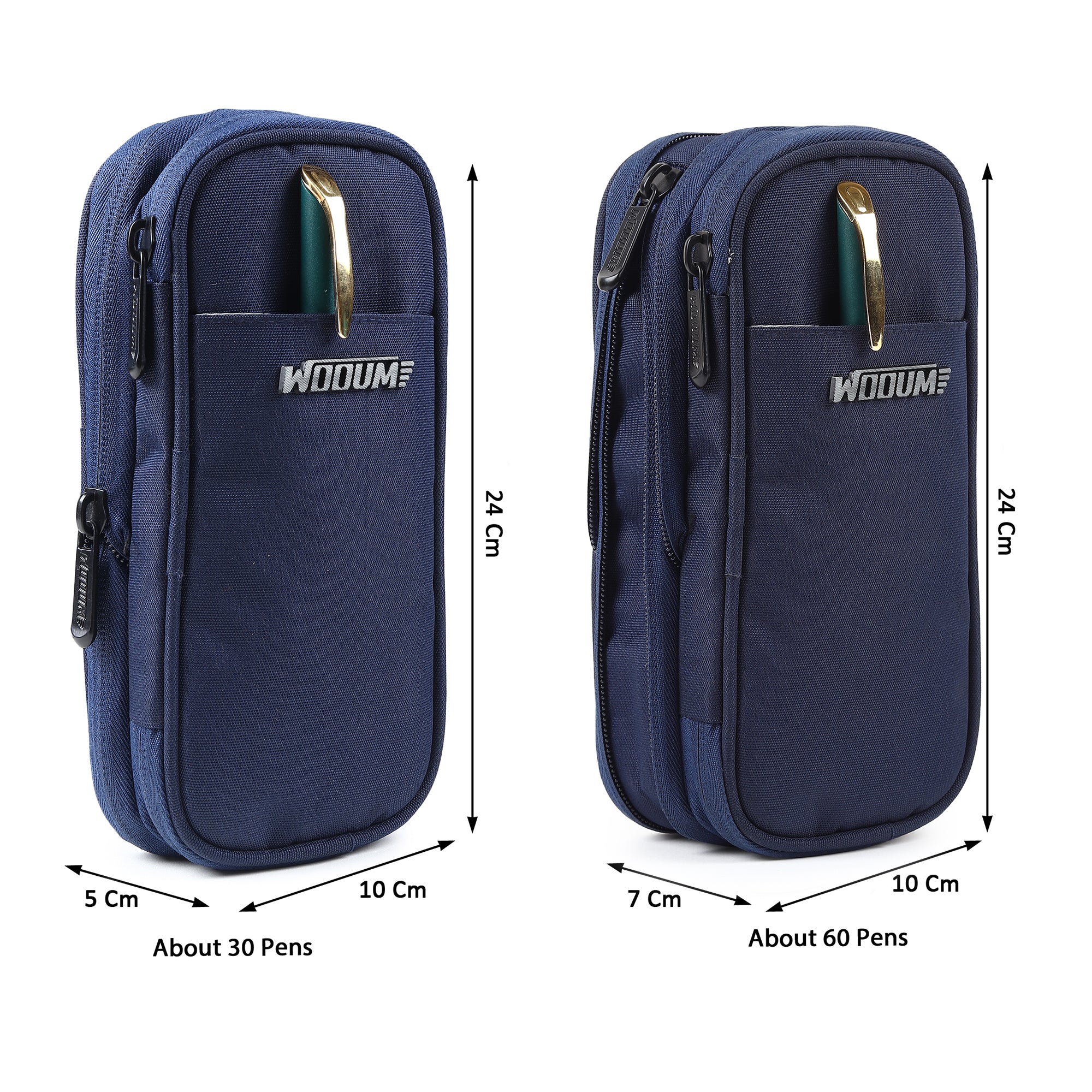2 Zip Expandable Pencil Pouch Big Pen Case