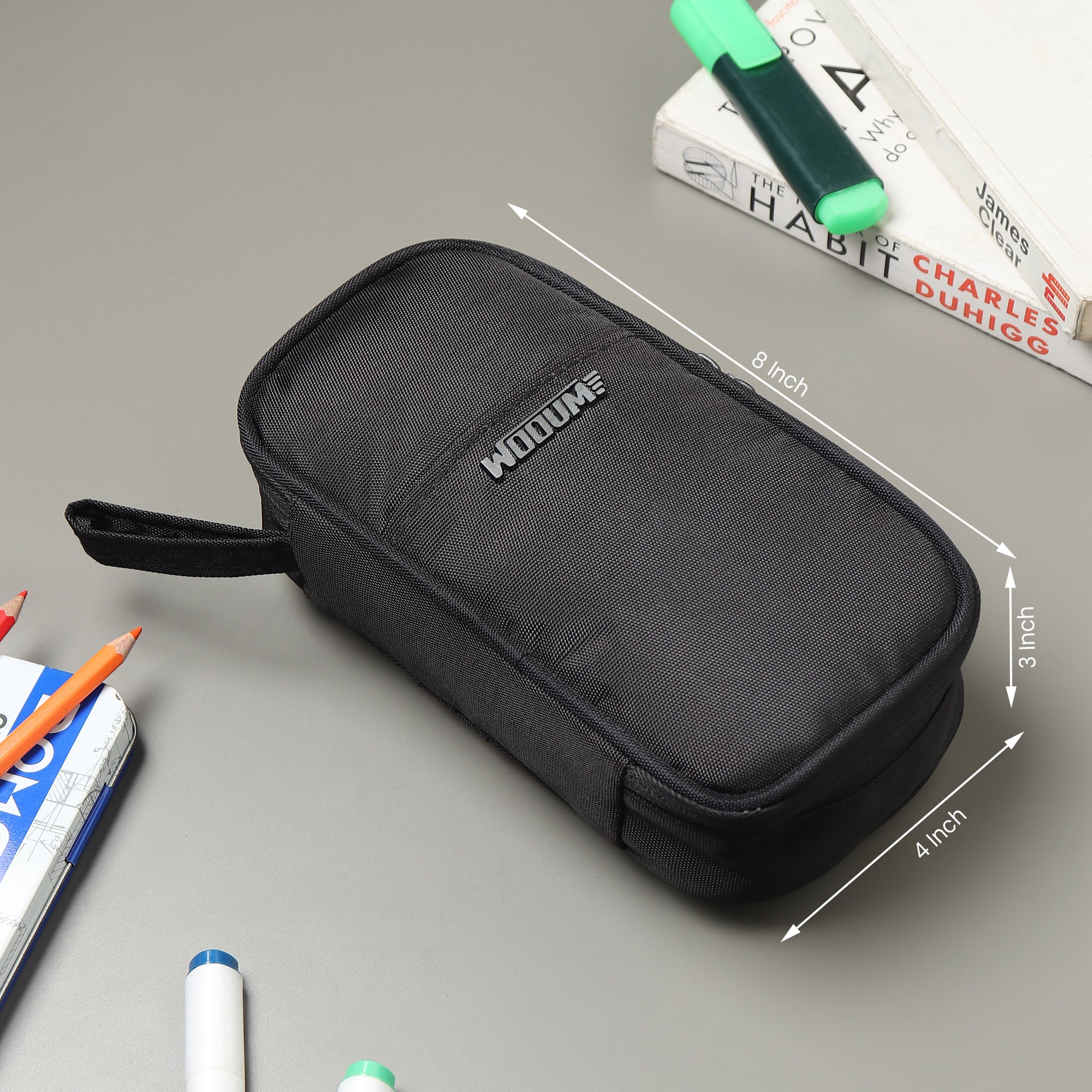Large Pencil Case, Elastic Pen Holder,Multi Compartment