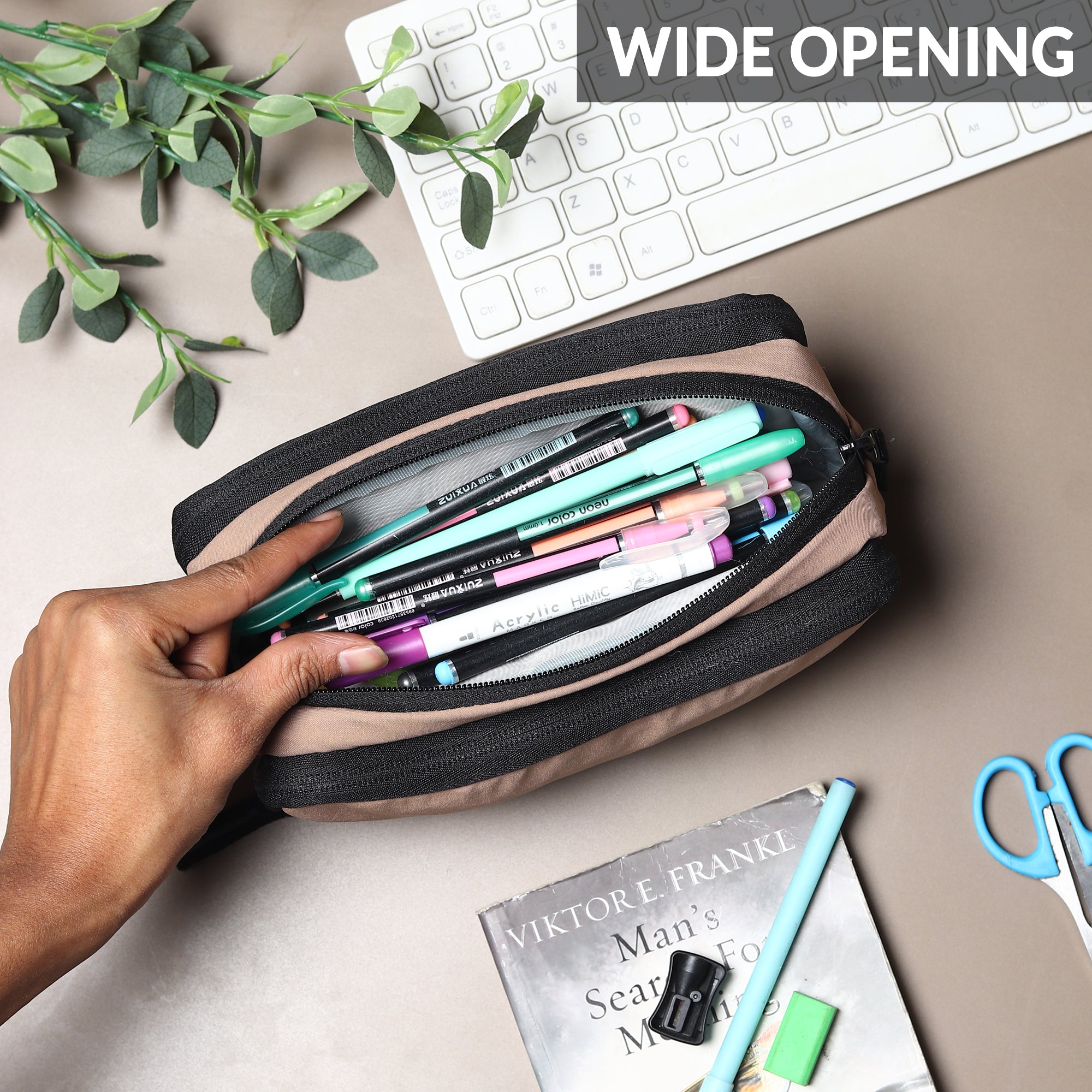 3 Zipper Large Pencil Case Big Capacity