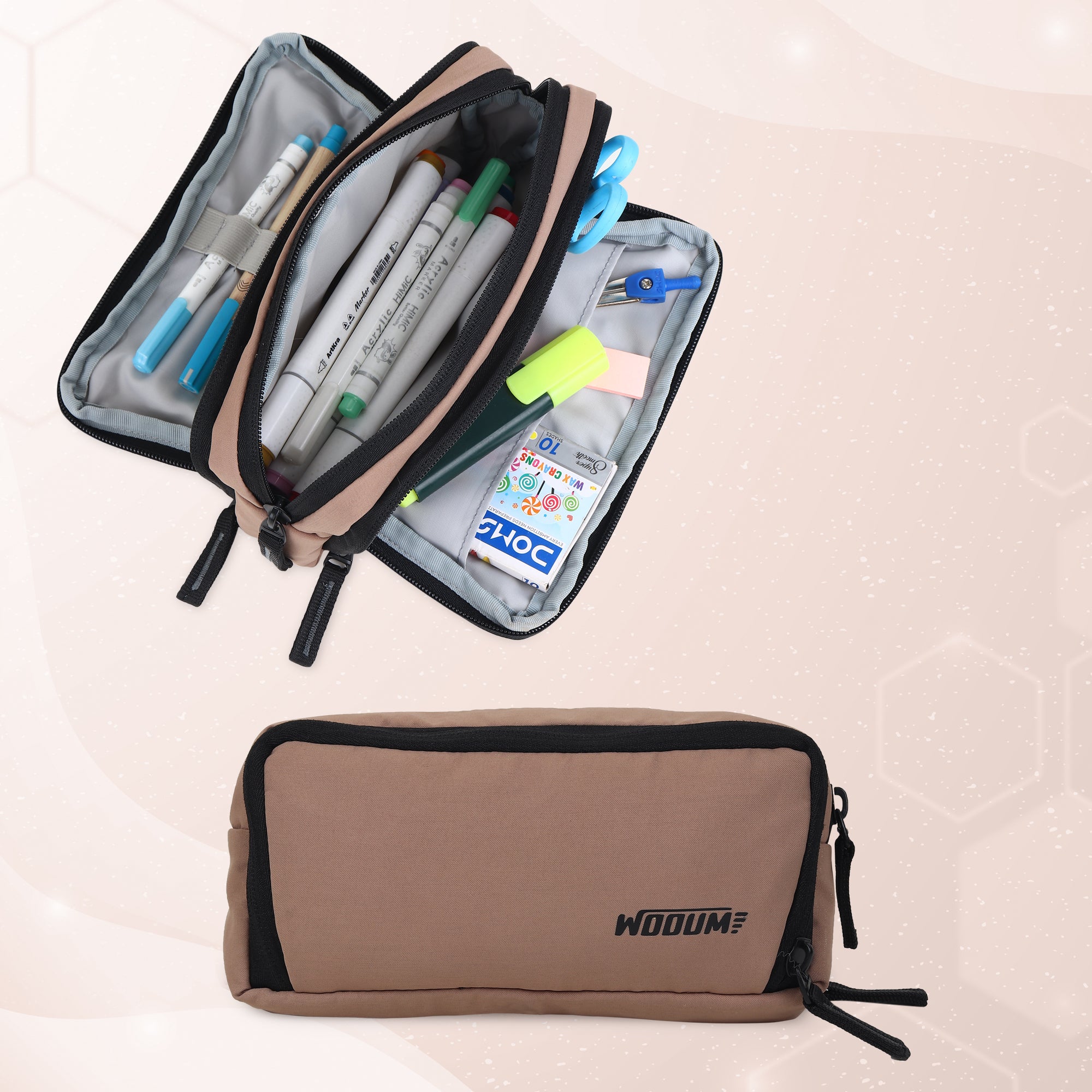 3 Zipper Large Pencil Case Big Capacity