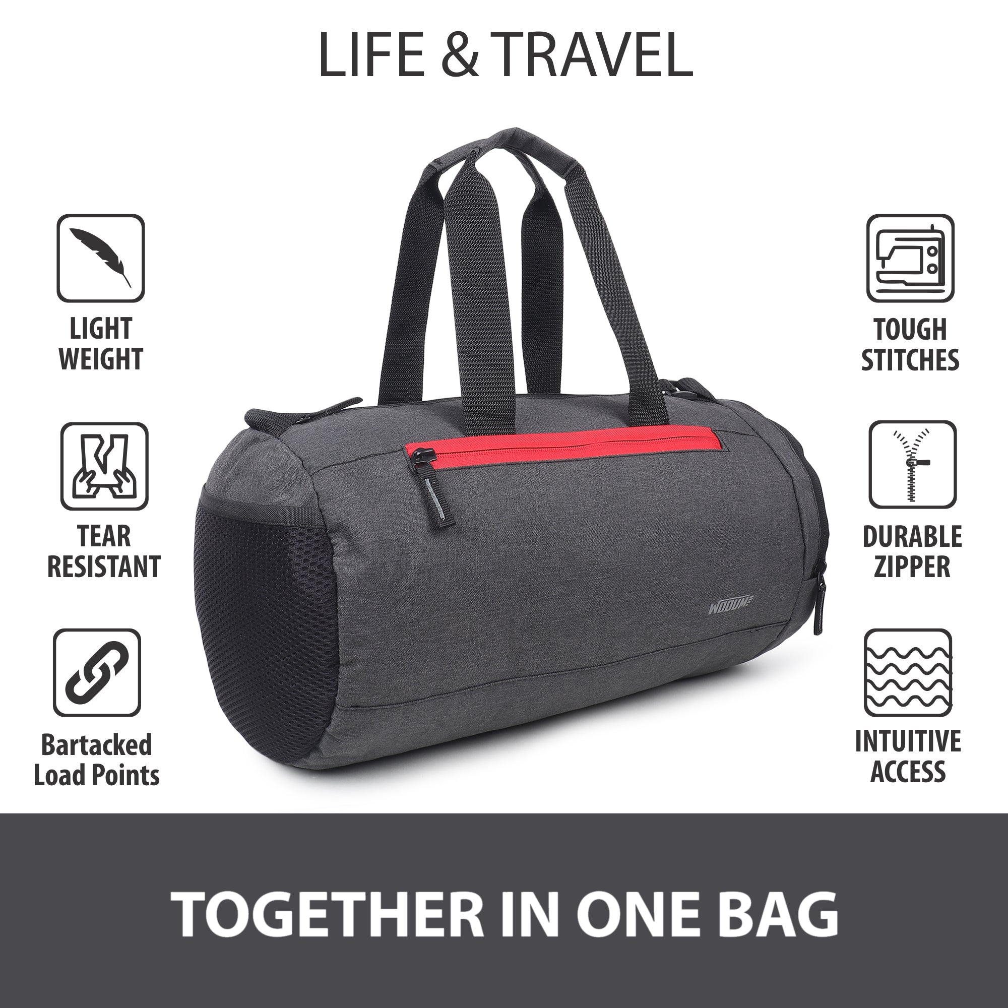 16 Inch Sport Gym Bag with Shoes Compartment