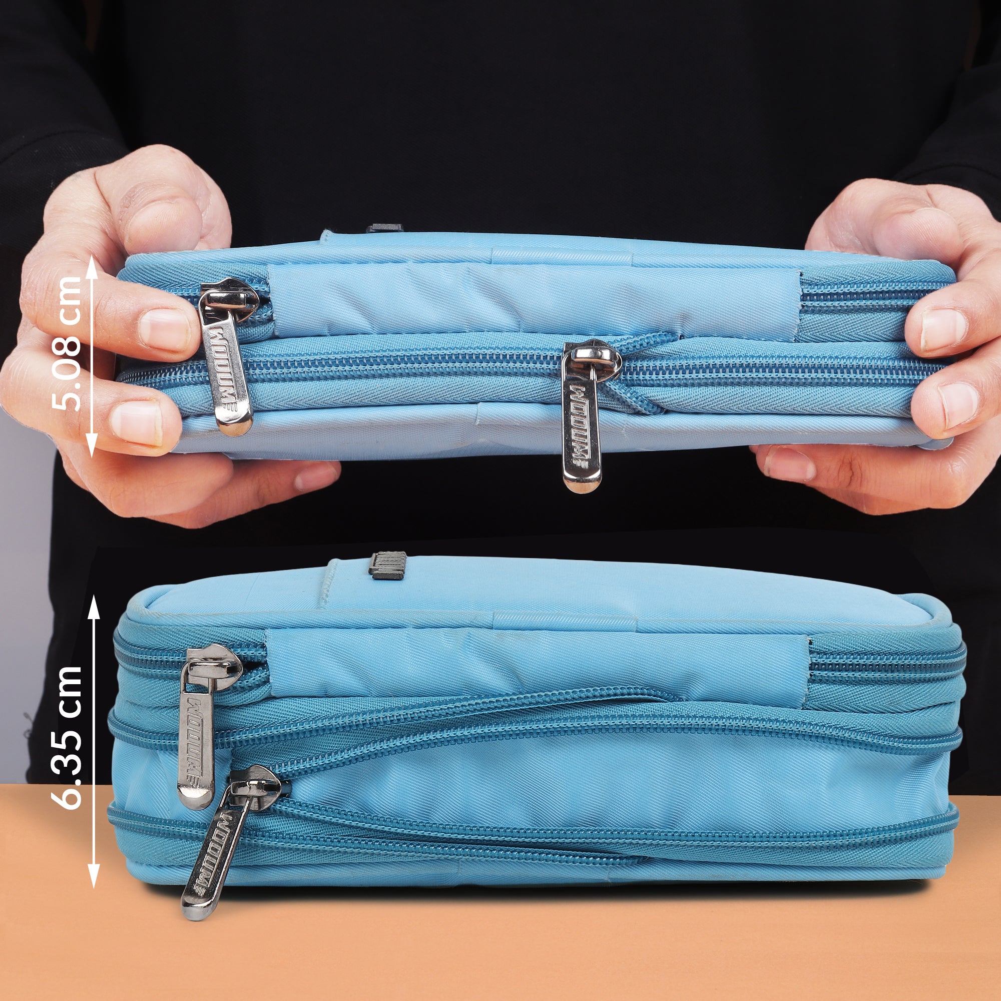 2 Zip Expandable Pencil Pouch Big Pen Case