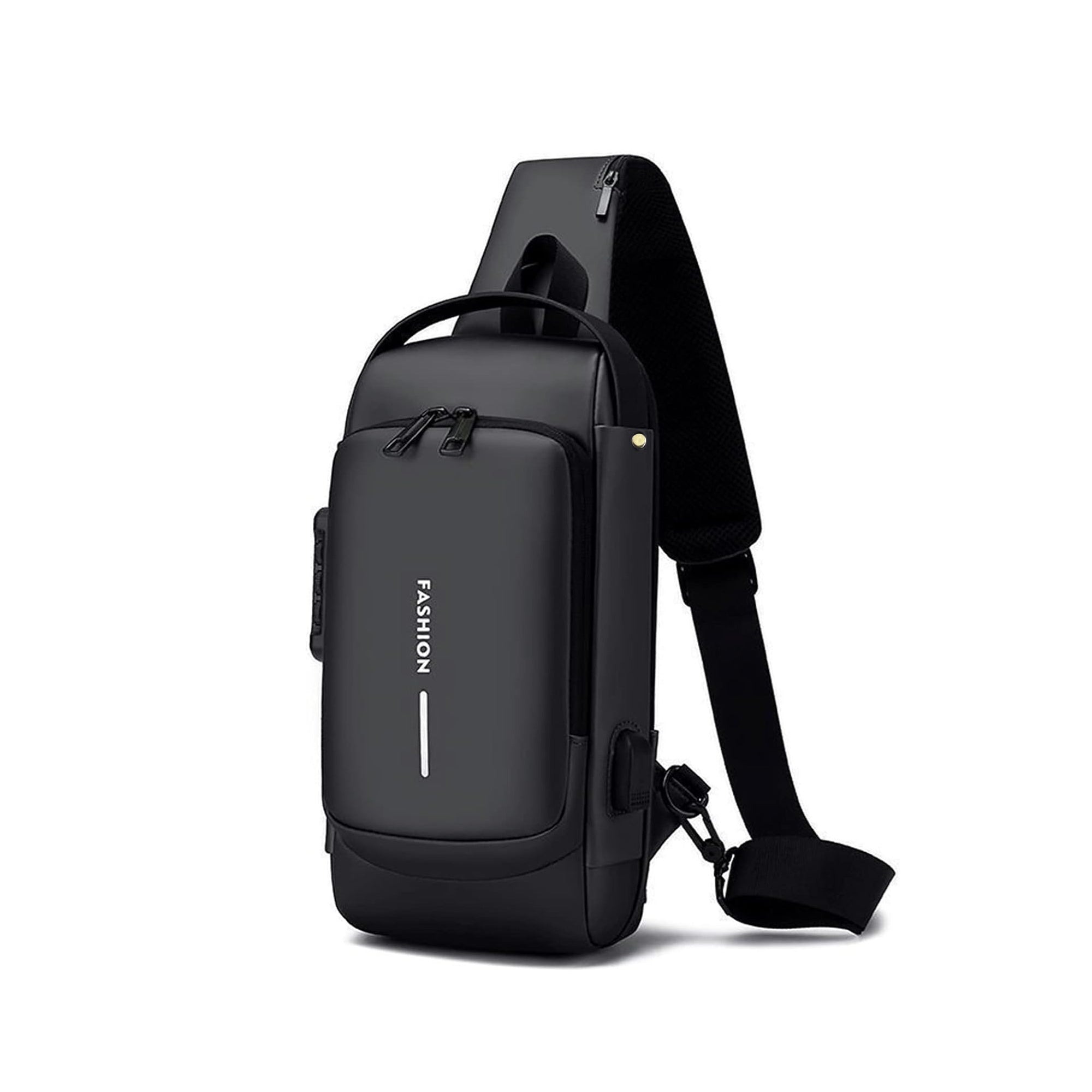 Anti-Theft  Chest Bag for Men with USB Charging Port Crossbody Sling Bag