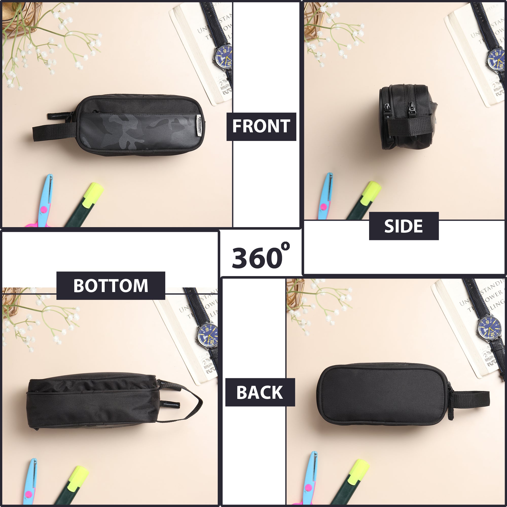3 Zipper Pen Pencil Pouch