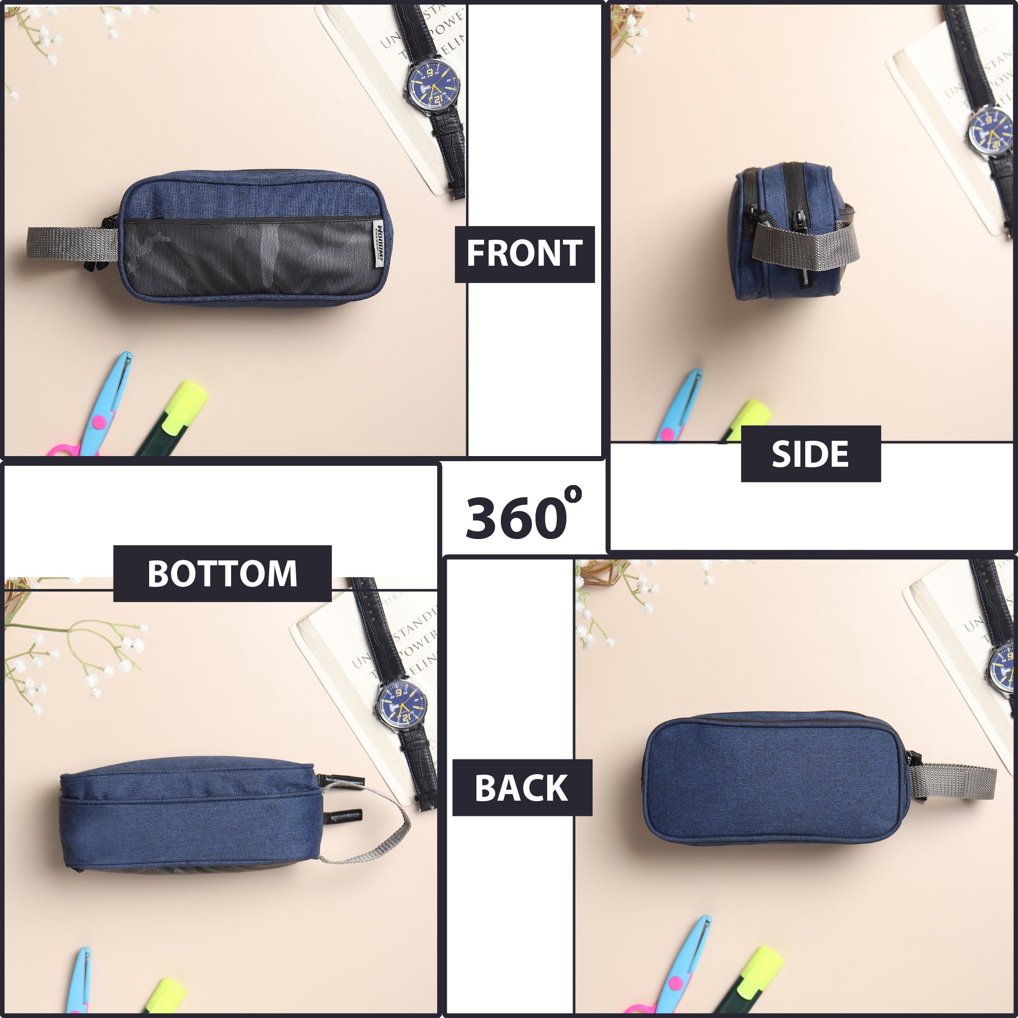 Pencil Case for Girls Boys Navy Blue