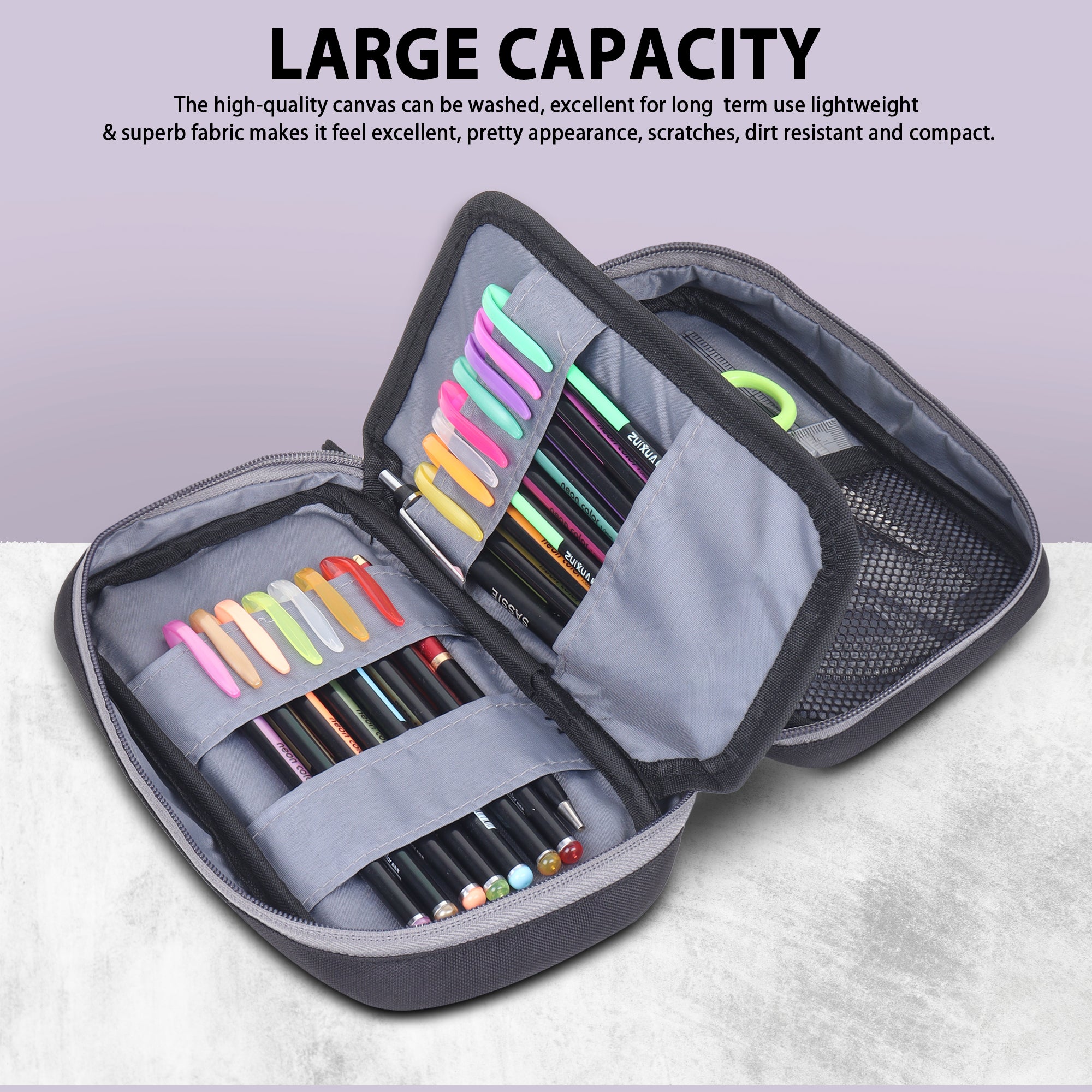 Large Capacity Zipper Pencil Pouch Case