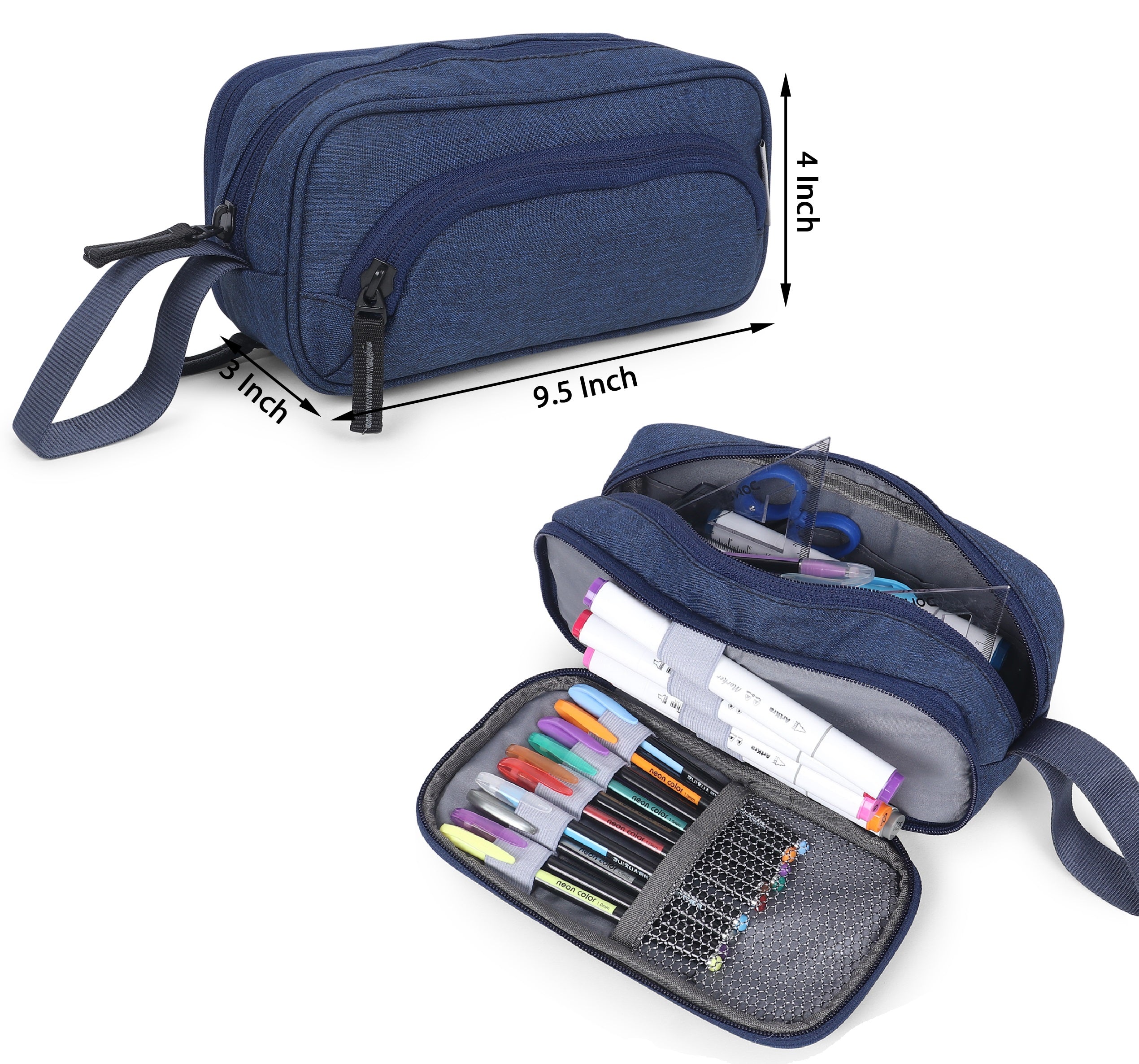 3 Zipper Big Capacity Pencil Case School Supplies