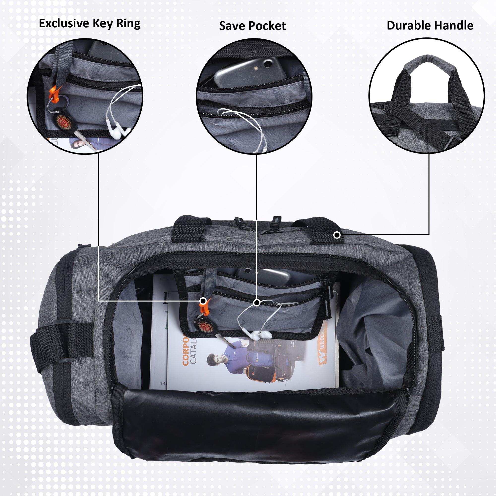 Sports Gym Bag ,Travel Duffel Bag Shoes Compartment