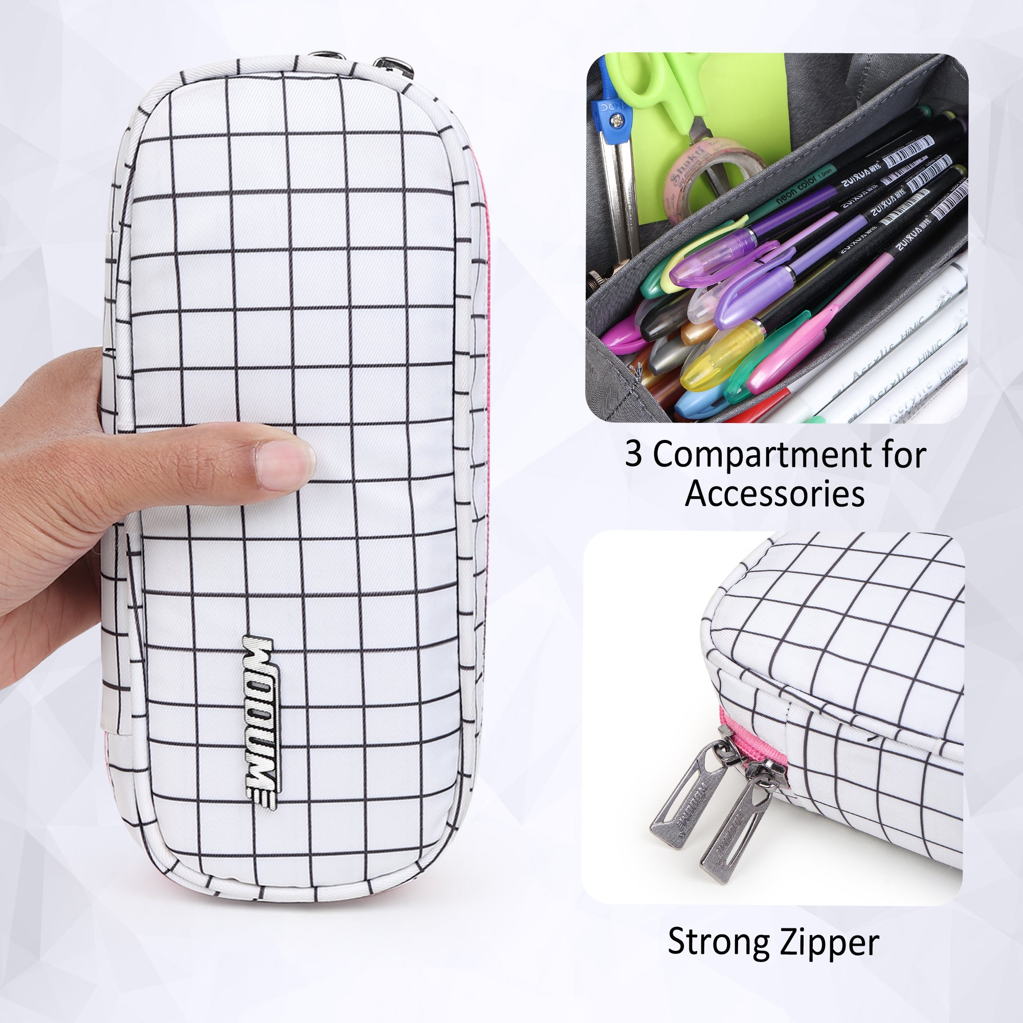 Wide Opening Pencil Pen Pouch Bag School Supplies