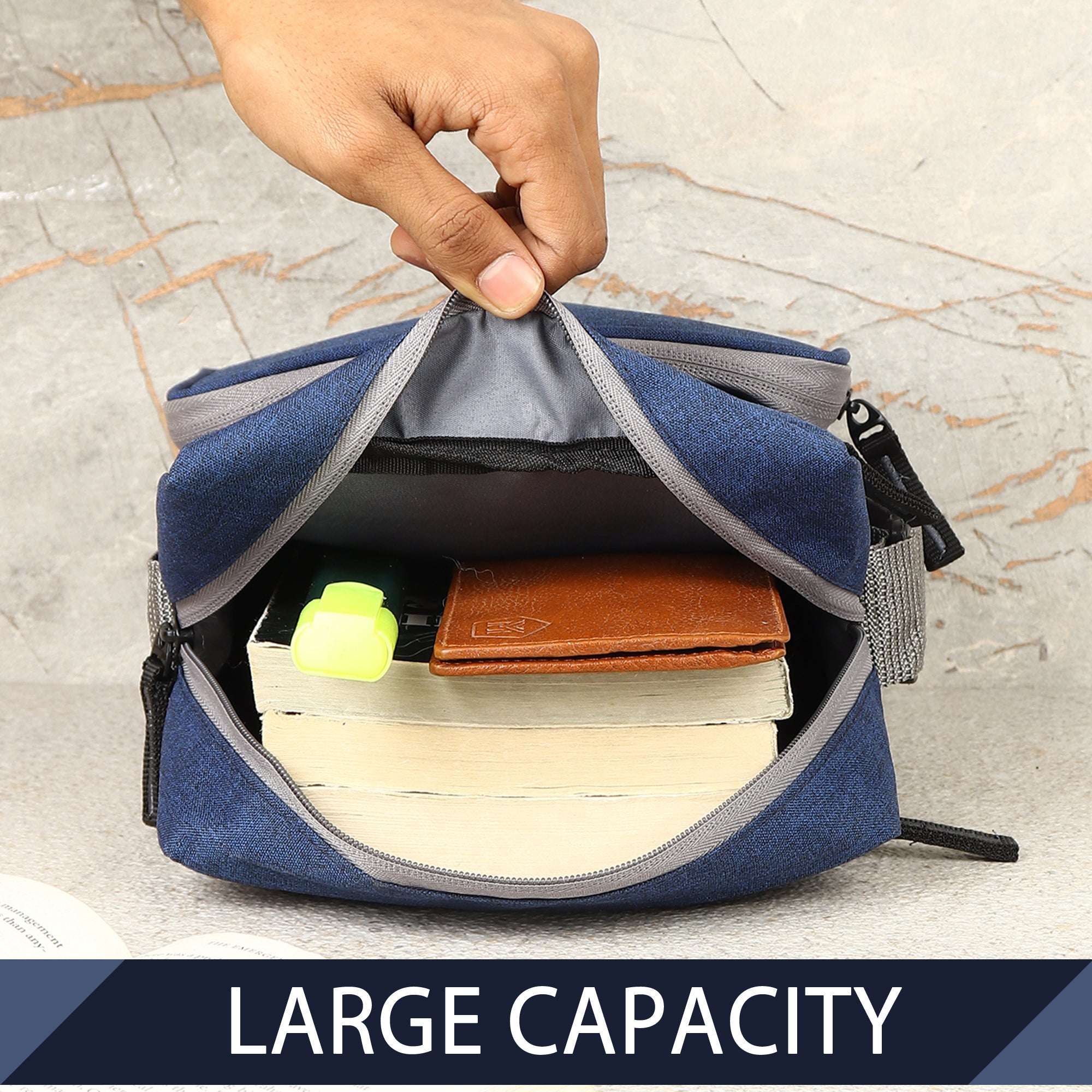 Cross Body Bag with Pen Organizer & Shoulder Strap