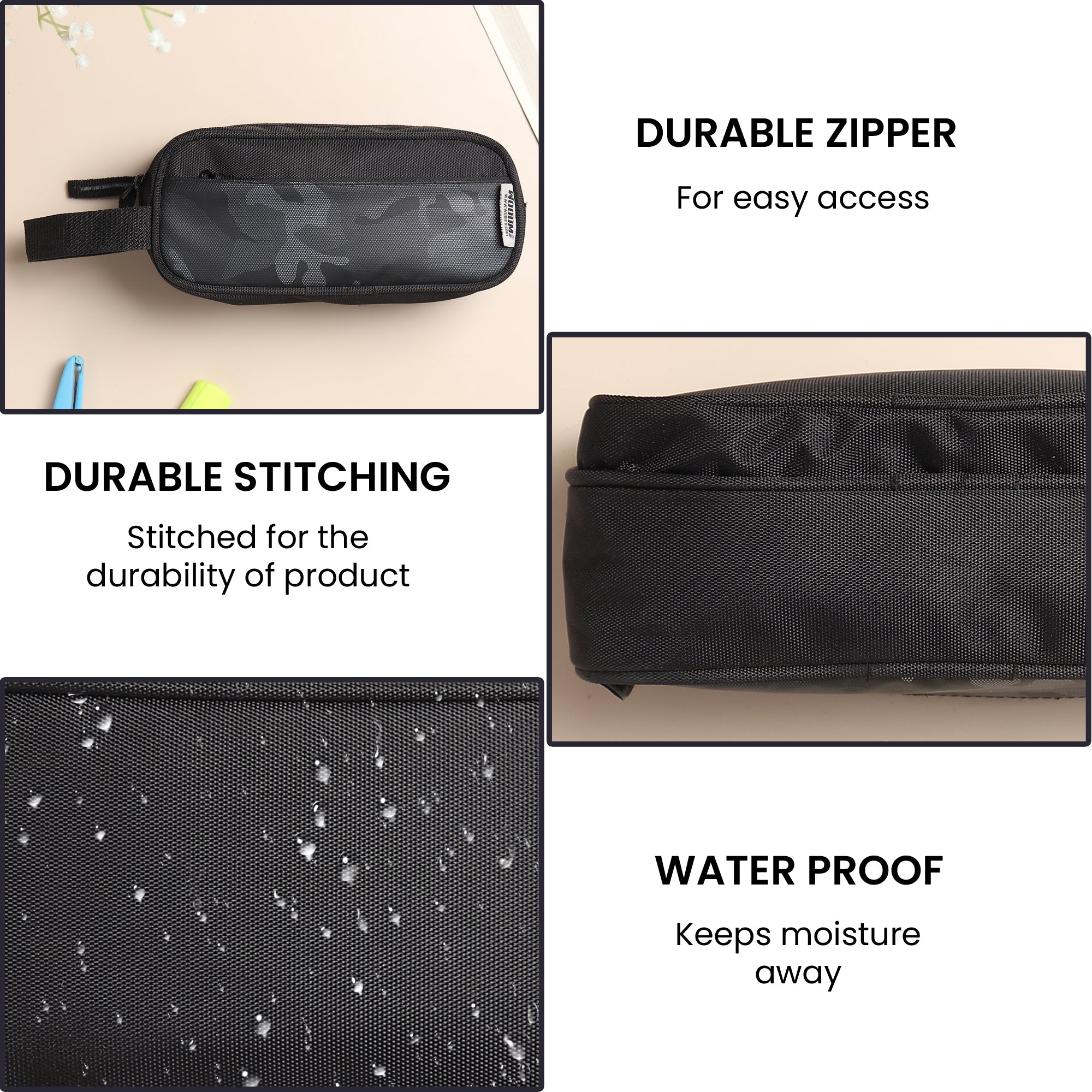 3 Zipper Pen Pencil Pouch
