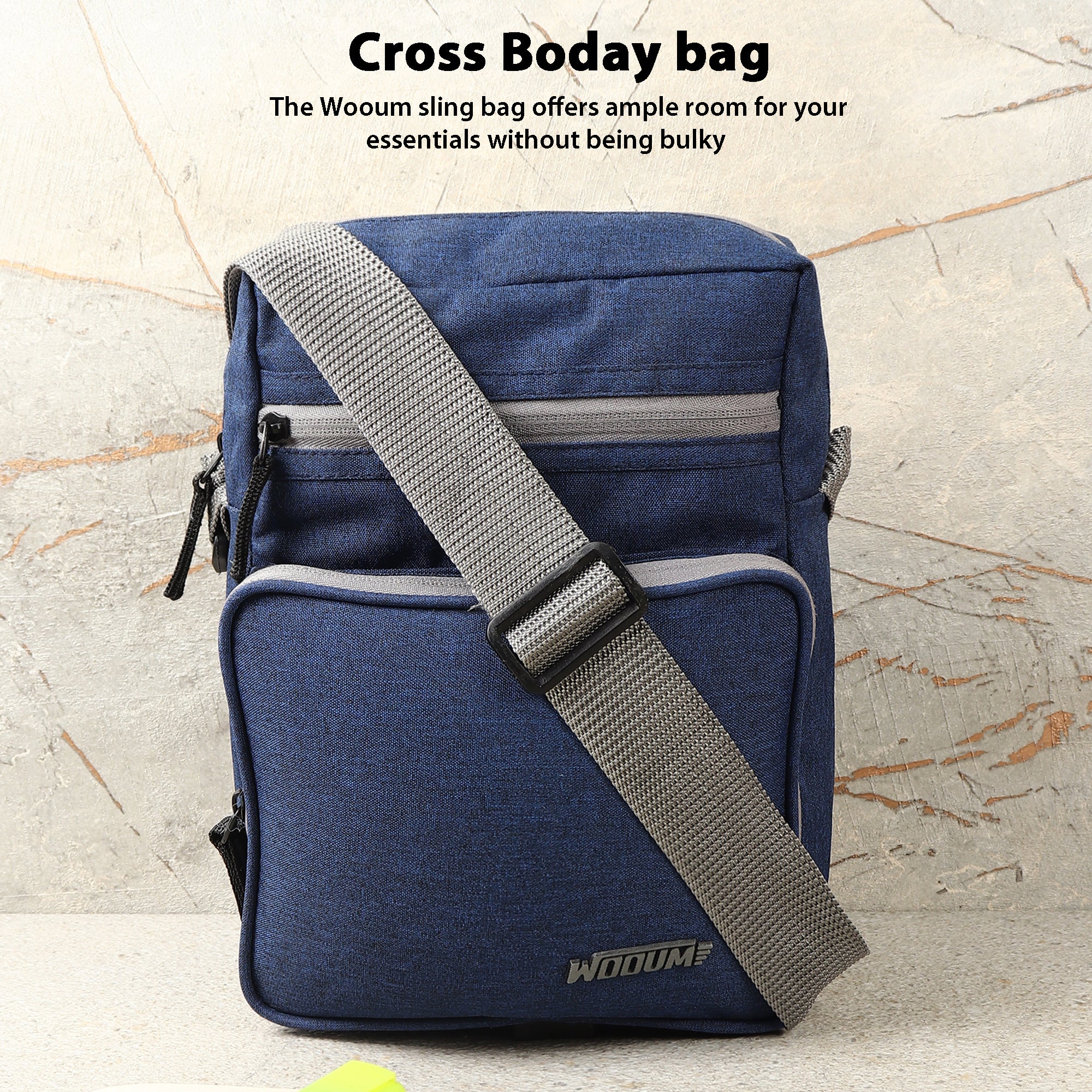 Cross Body Bag with Pen Organizer & Shoulder Strap