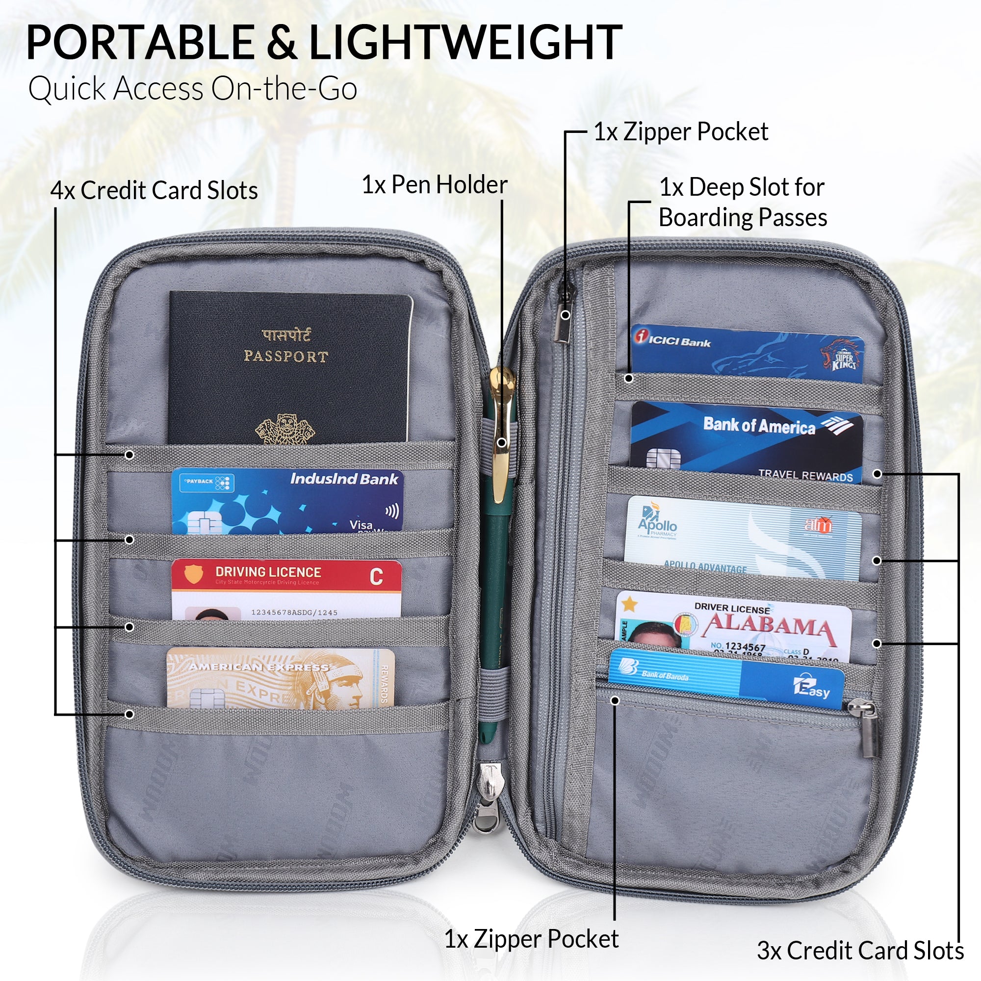 Passport Holder Boarding Pass Holder & Pen Holder