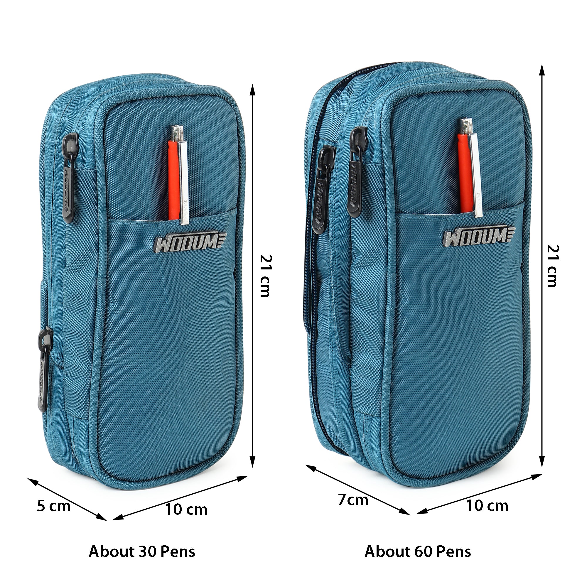 2 Zip Expandable Pencil Pouch Big Pen Case