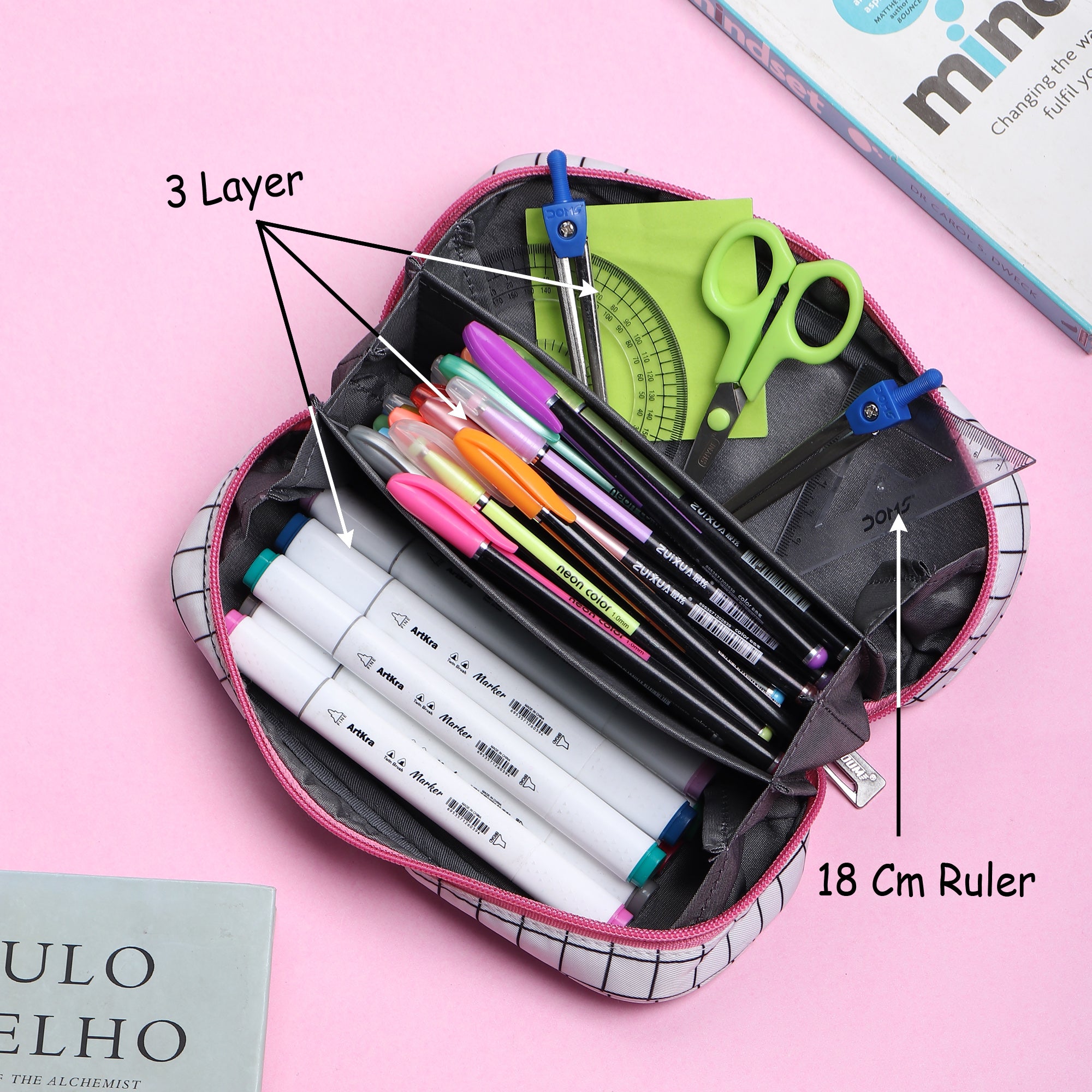 Wide Opening Pencil Pen Pouch Bag School Supplies