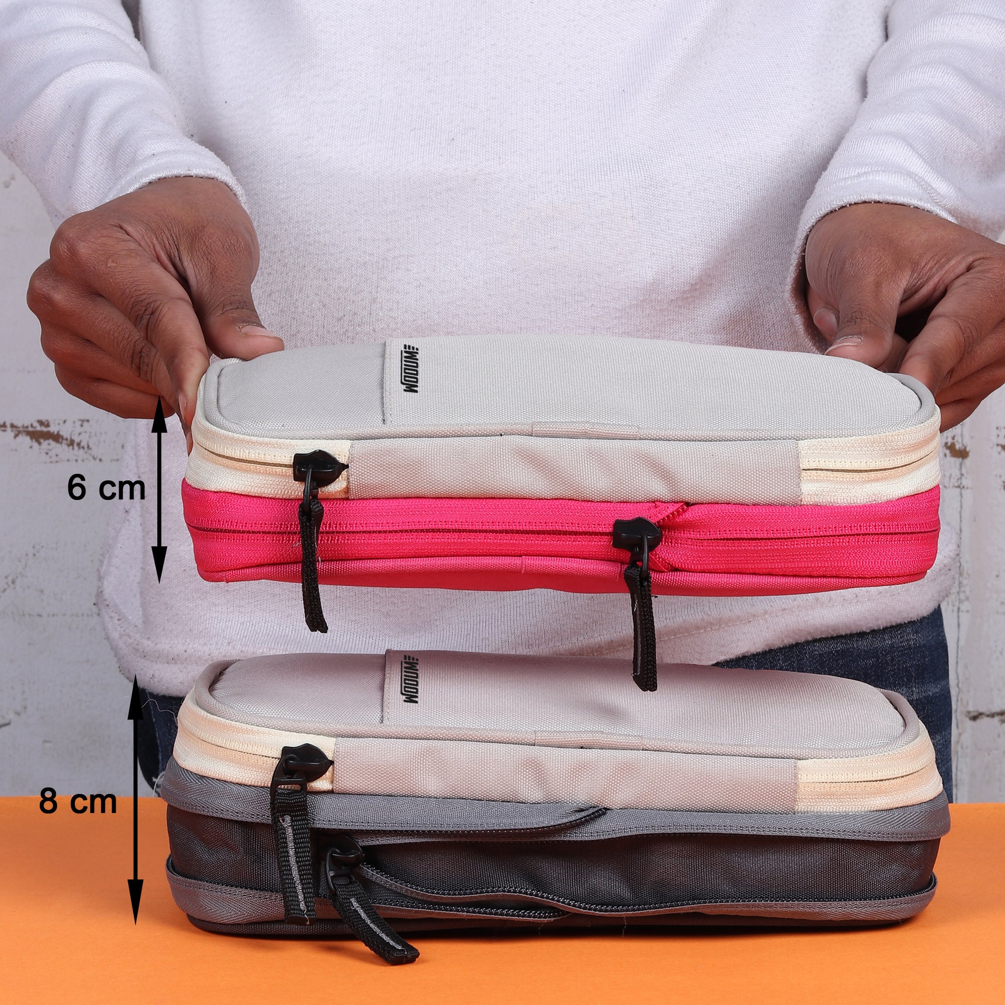 2 Zip Expandable Pencil Pouch Big Pen Case