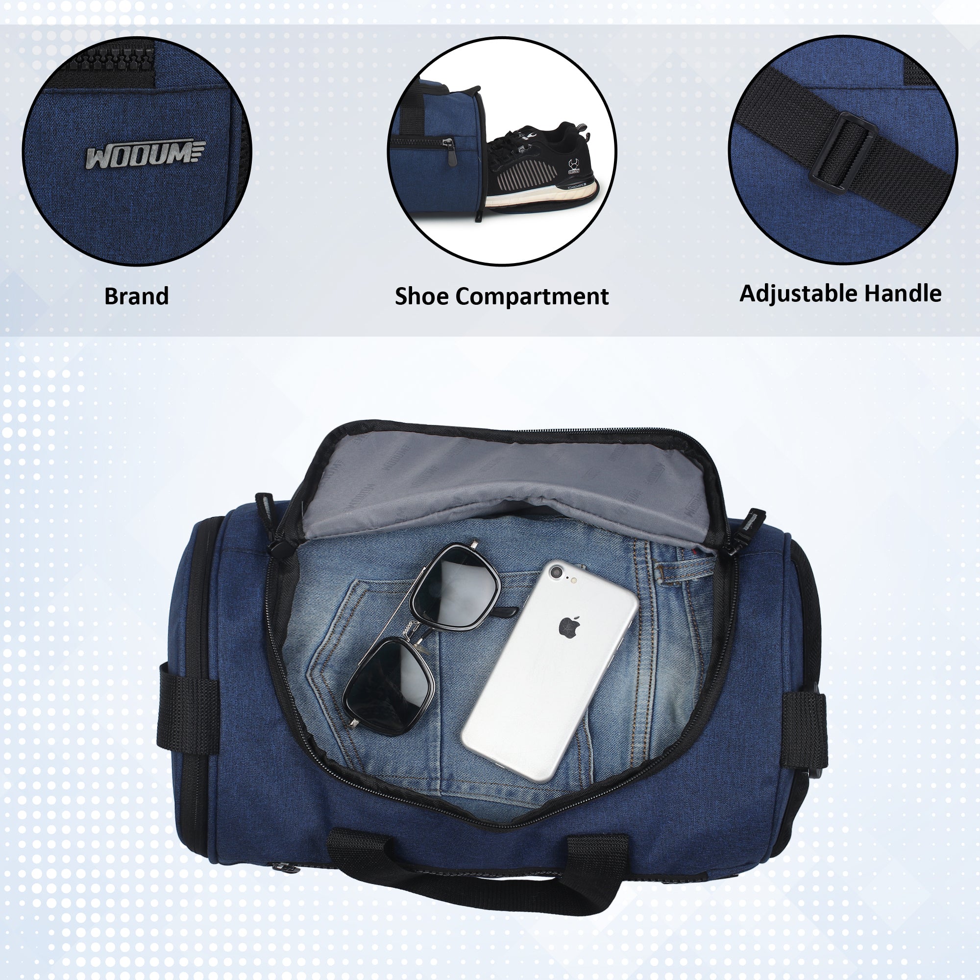 Gym Bag,Workout Bag with Separate Shoe Compartment