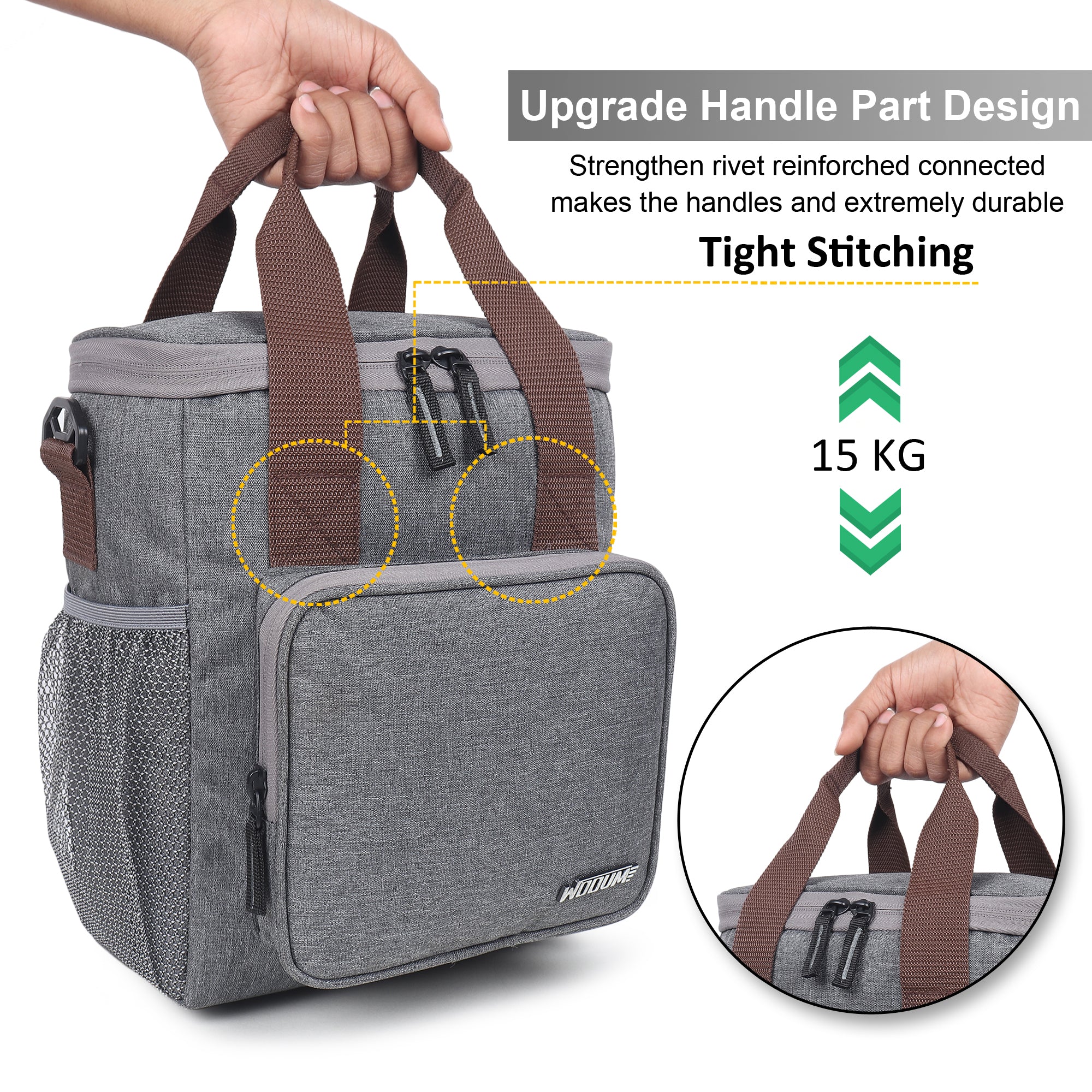 Tiffin Bag with Adjustable Shoulder Strap and Handle