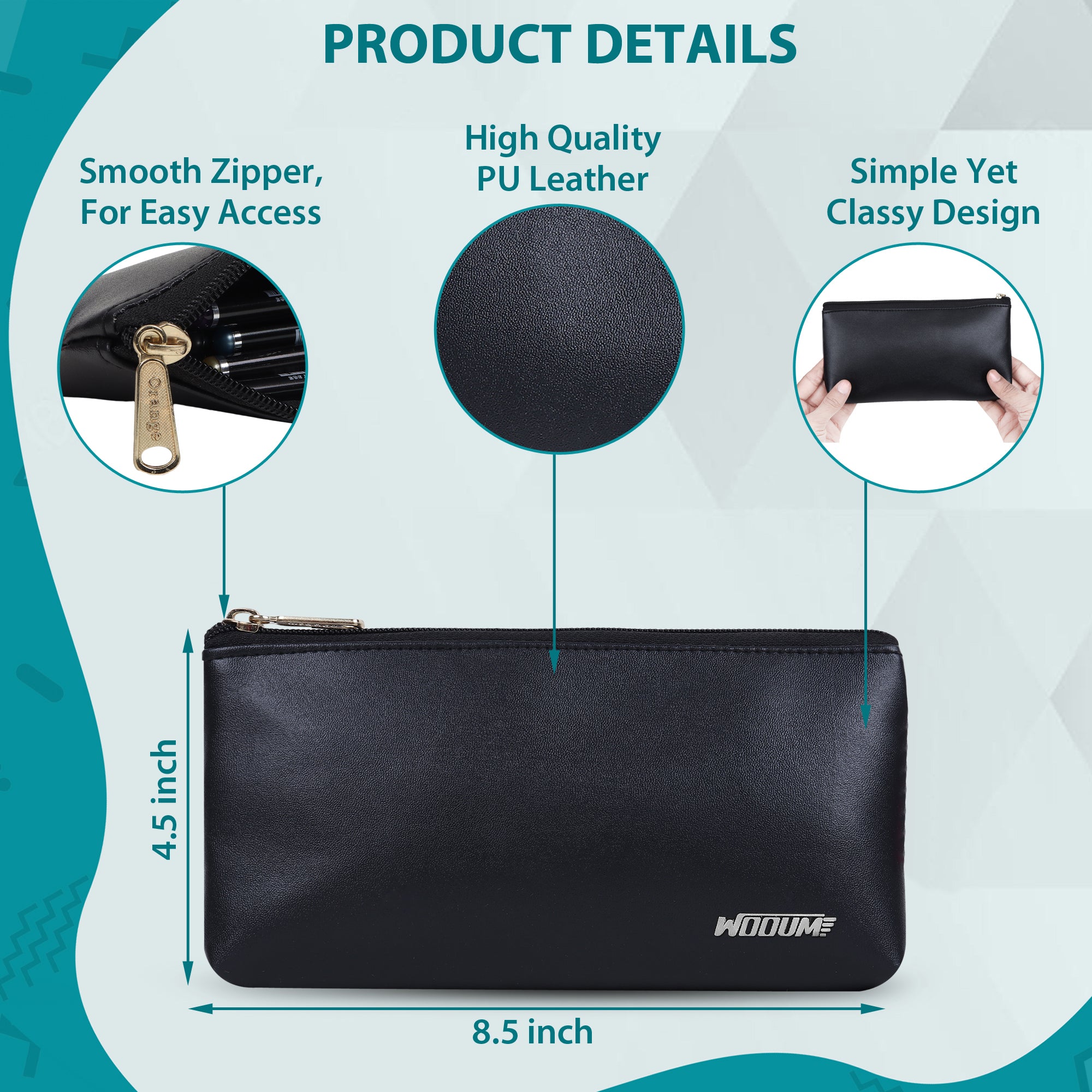 Pu Leather Pouch Leather Pencil Case