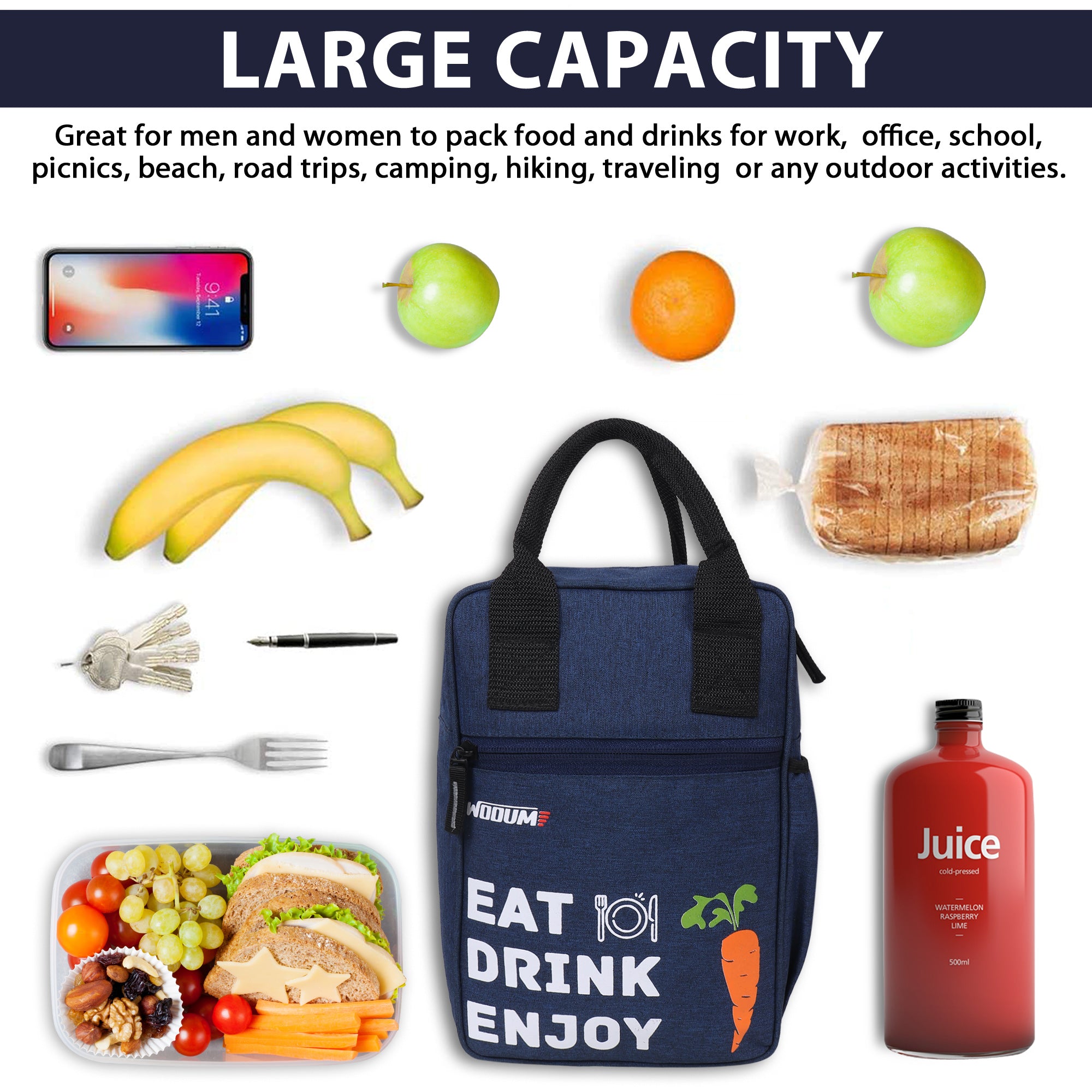 Stylist Lunch Bag Tiffin Bag Travel Lunch Pouch Food Storage