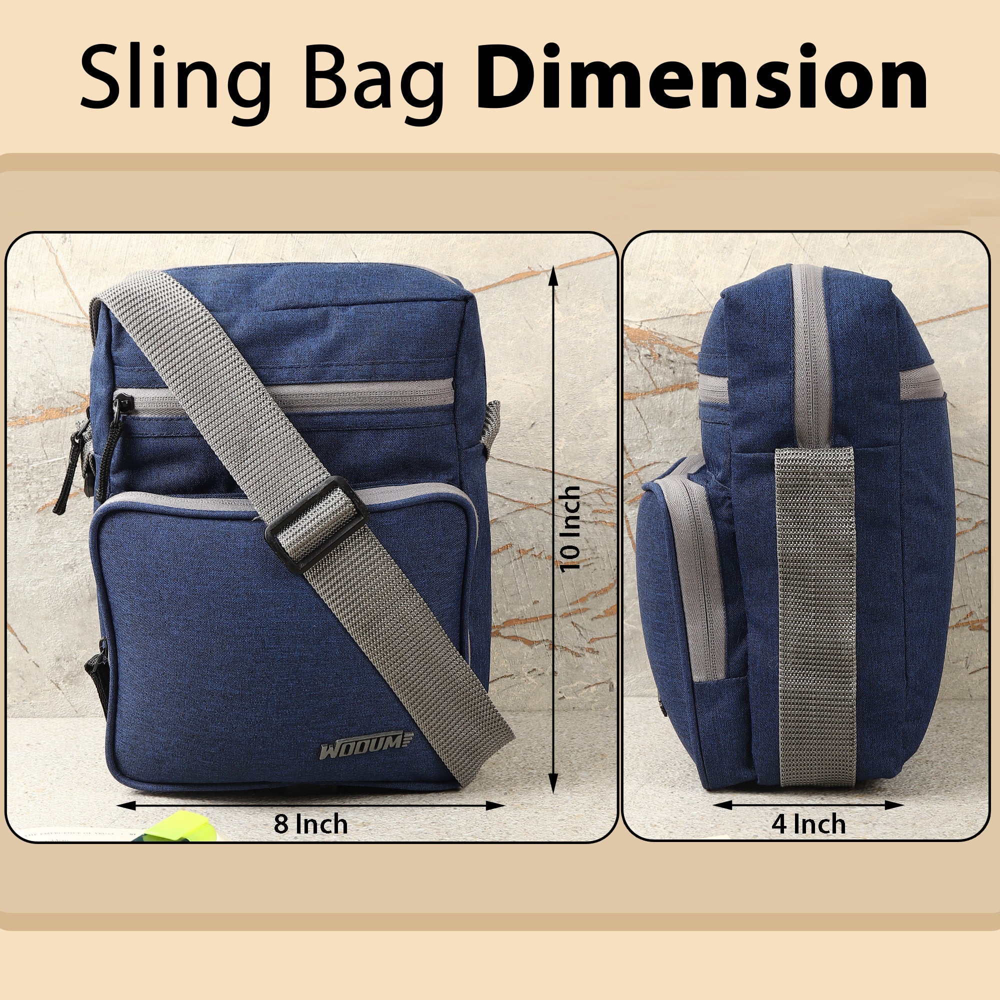 Cross Body Bag with Pen Organizer & Shoulder Strap