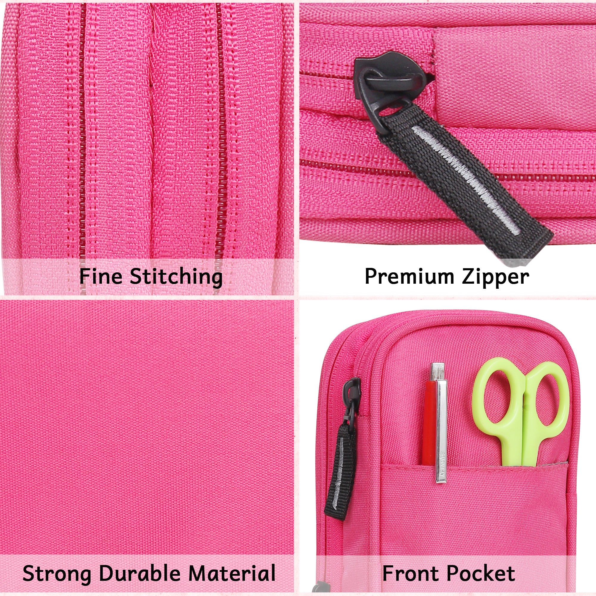 2 Zip Expandable Pencil Pouch Big Pen Case 1750