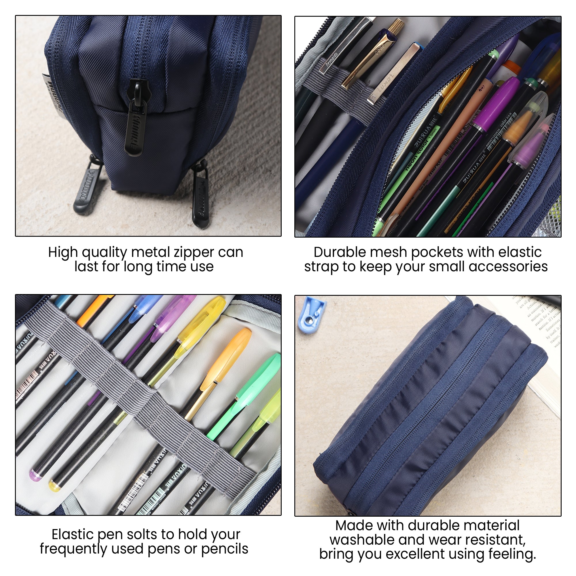 Pouch for Pens Pencils Navy Blue Astronaut