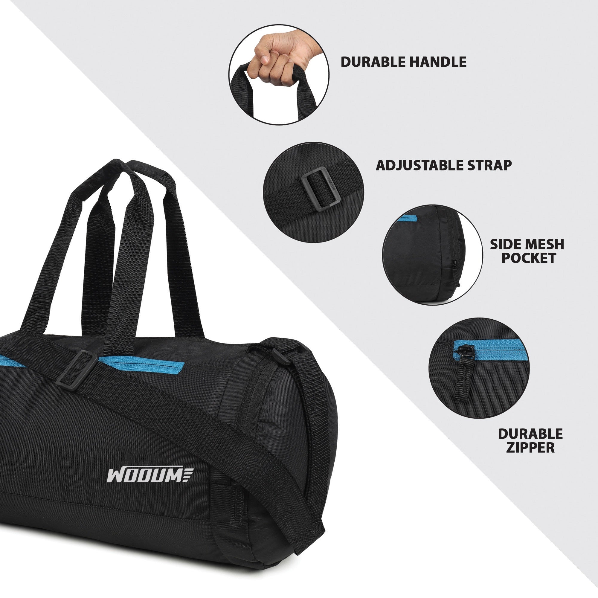 16 Inch Sport Gym Bag with Shoes Compartment