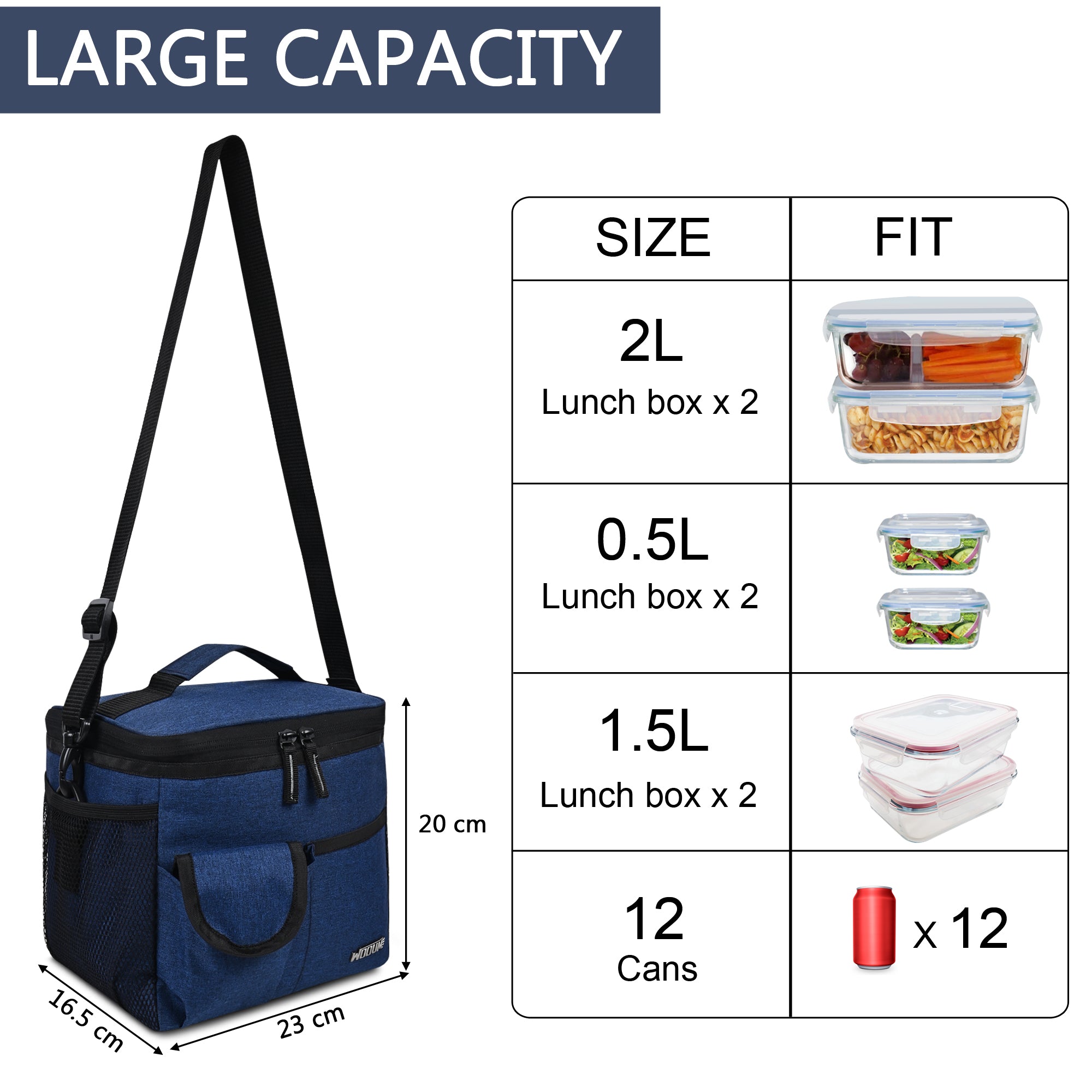 Lunch Bag Picnic Bag Travel Lunch Pouch Shoulder Strap