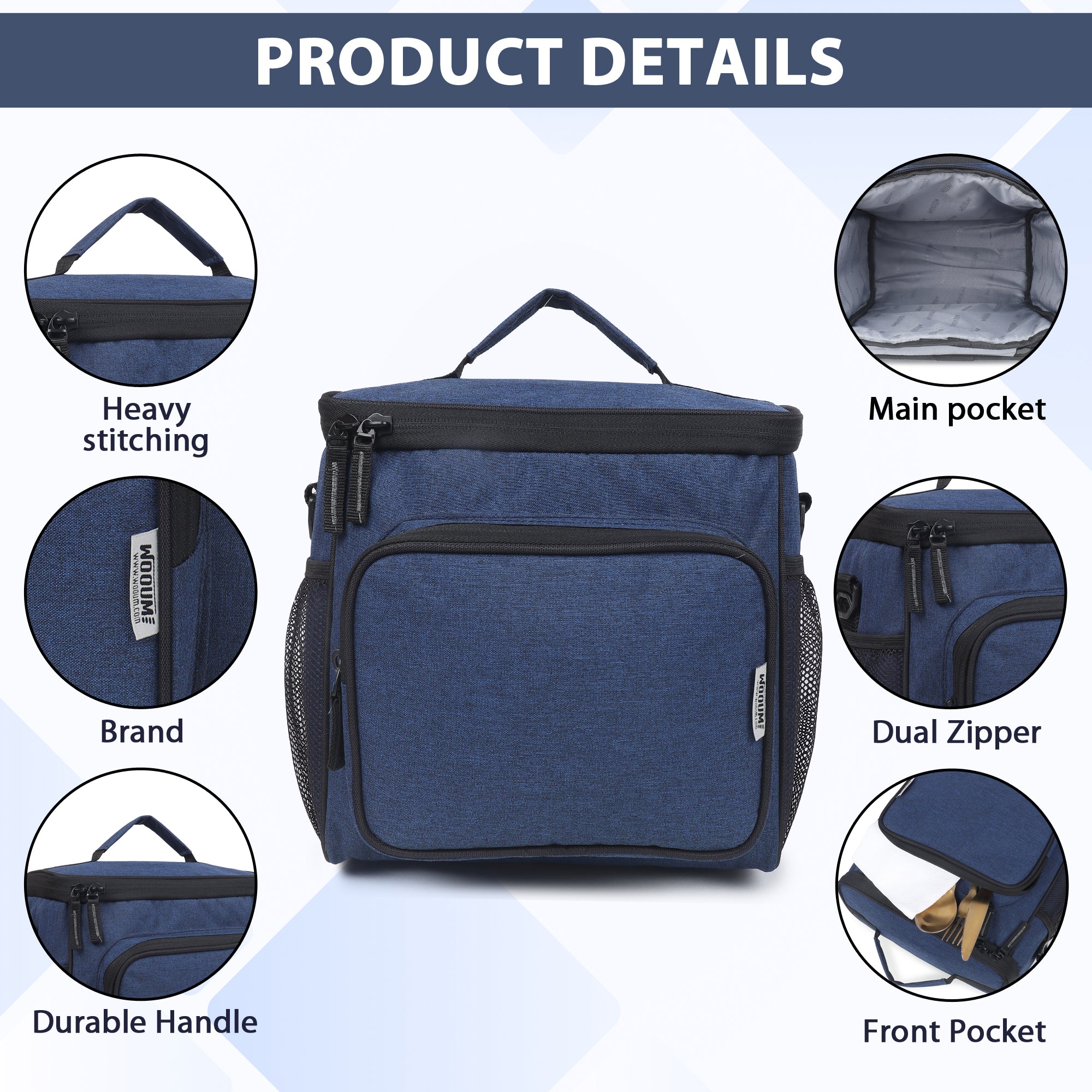 Large Capacity Tiffin Bag with Shoulder Strap