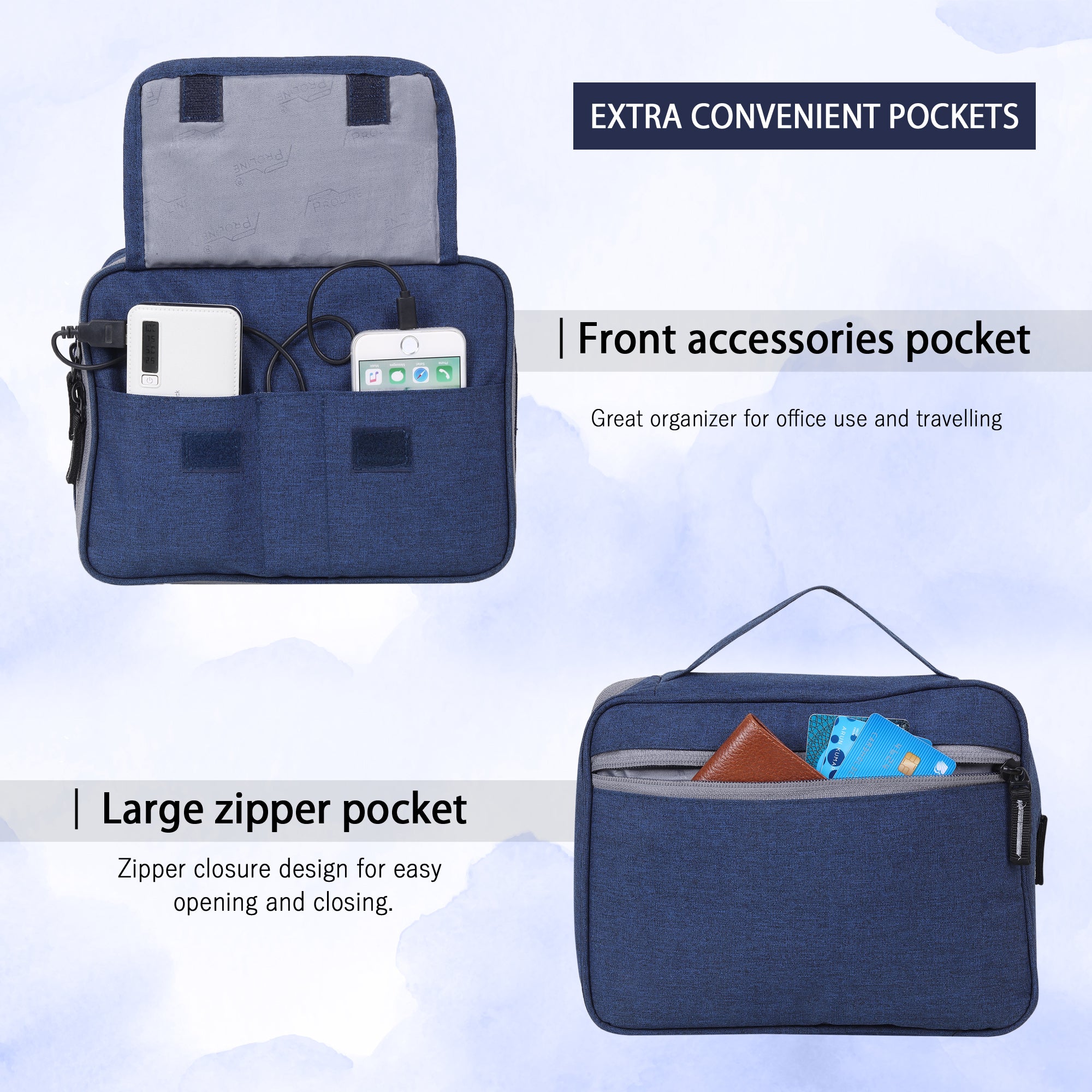 Cable Organizer Case, Double Layer Tech Bag