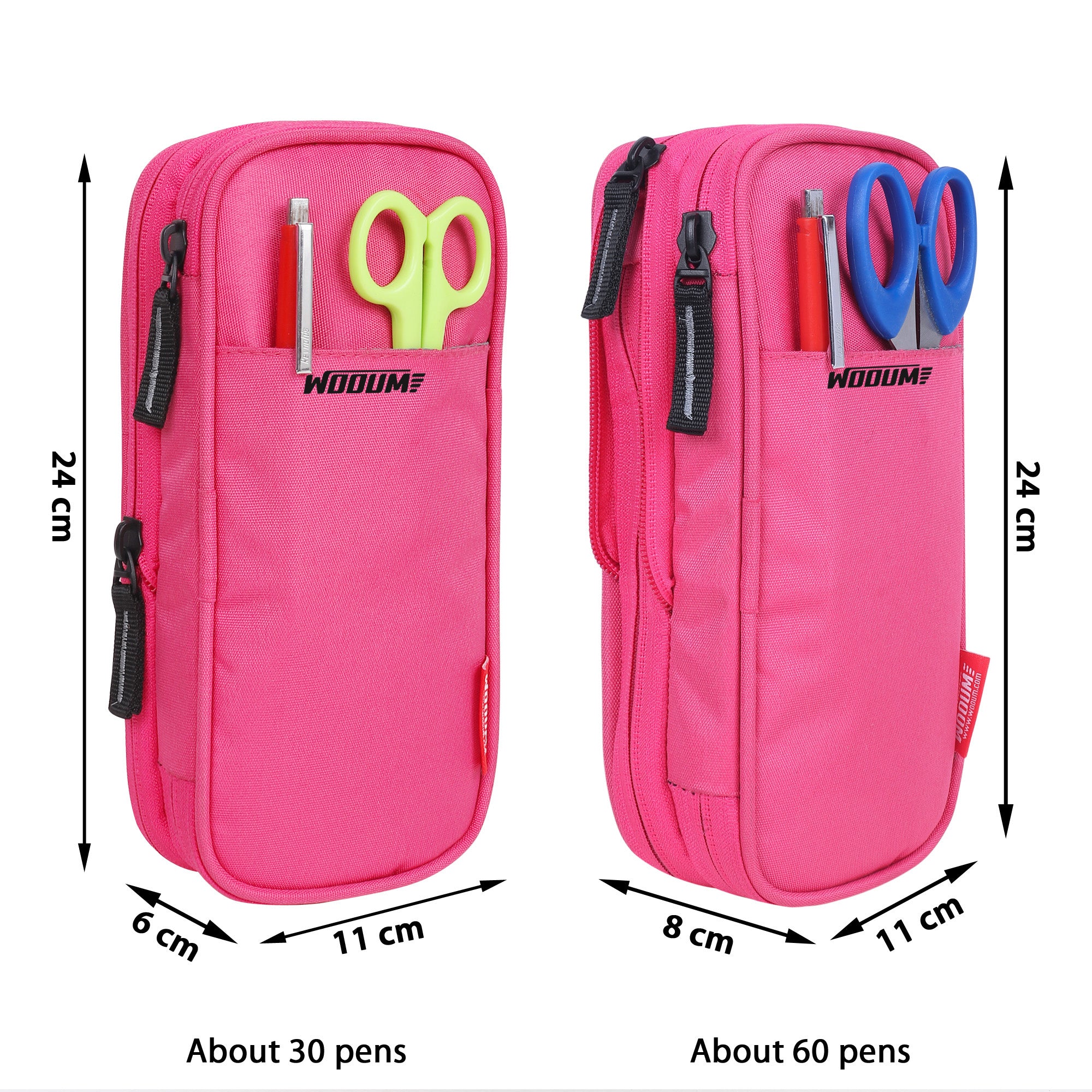 2 Zip Expandable Pencil Pouch Big Pen Case 1750