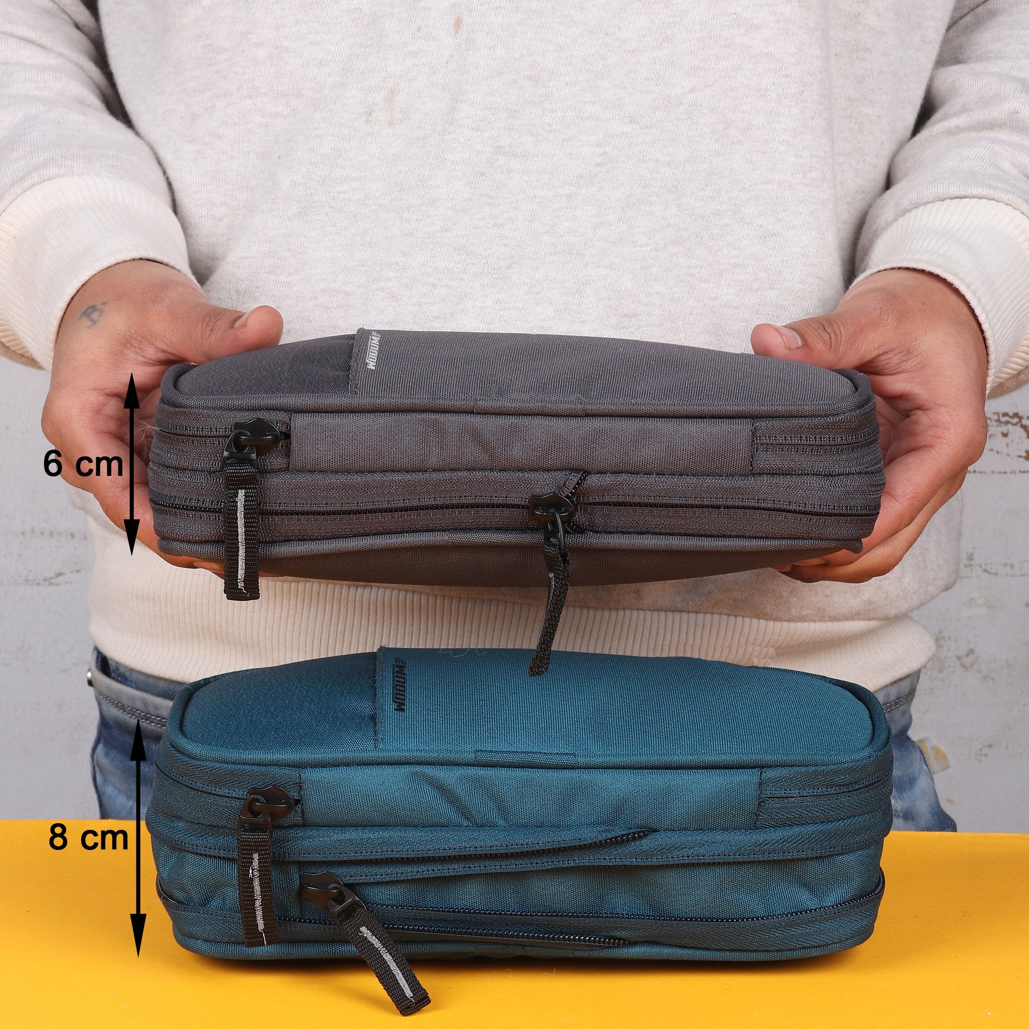 2 Zip Expandable Pencil Pouch Big Pen Case