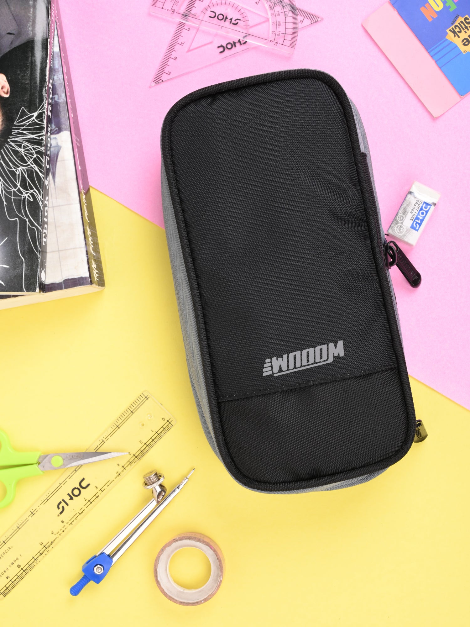 2 Zip Expandable Pencil Pouch Big Pen Case