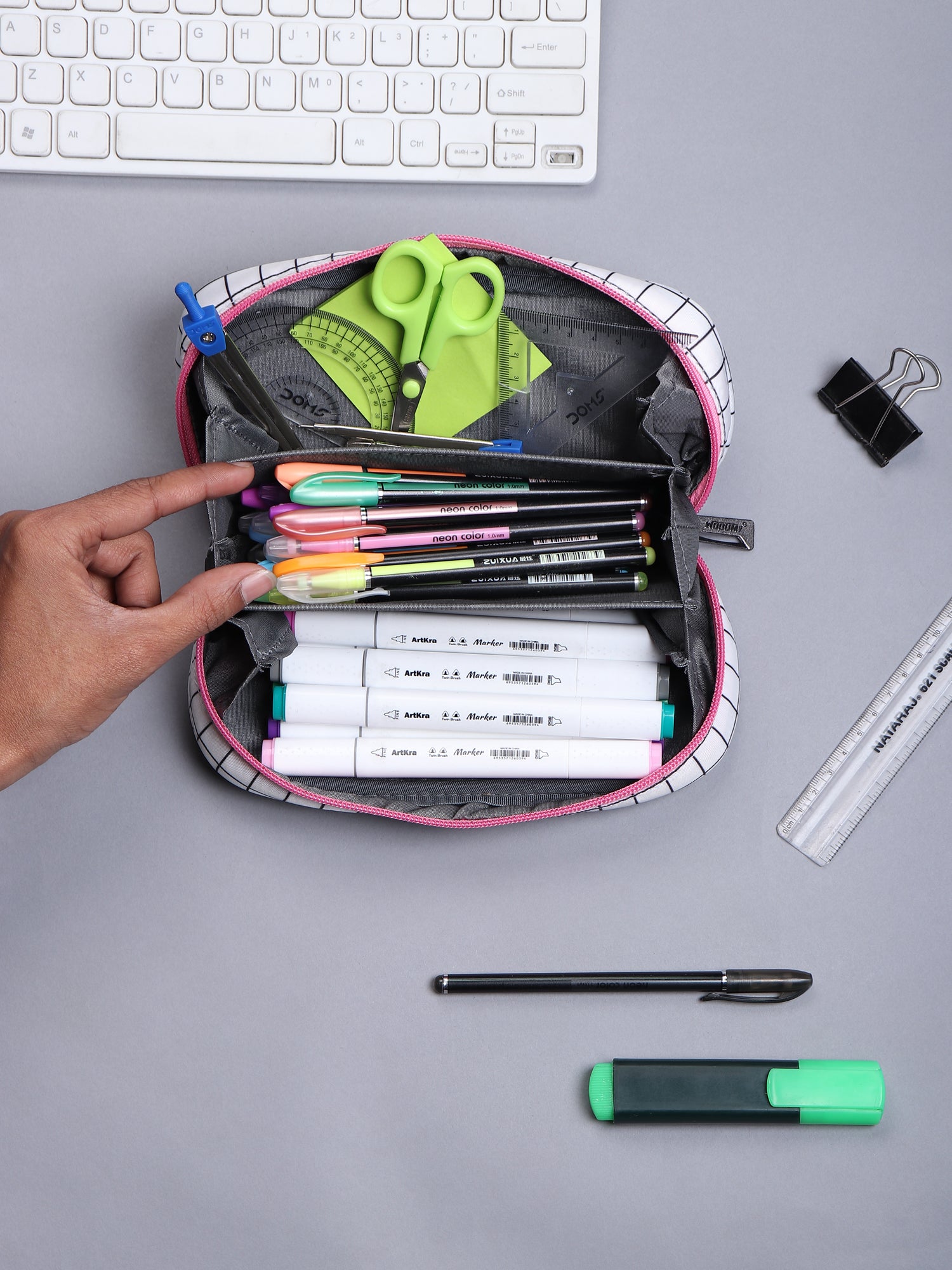 Wide Opening Pencil Pen Pouch Bag School Supplies