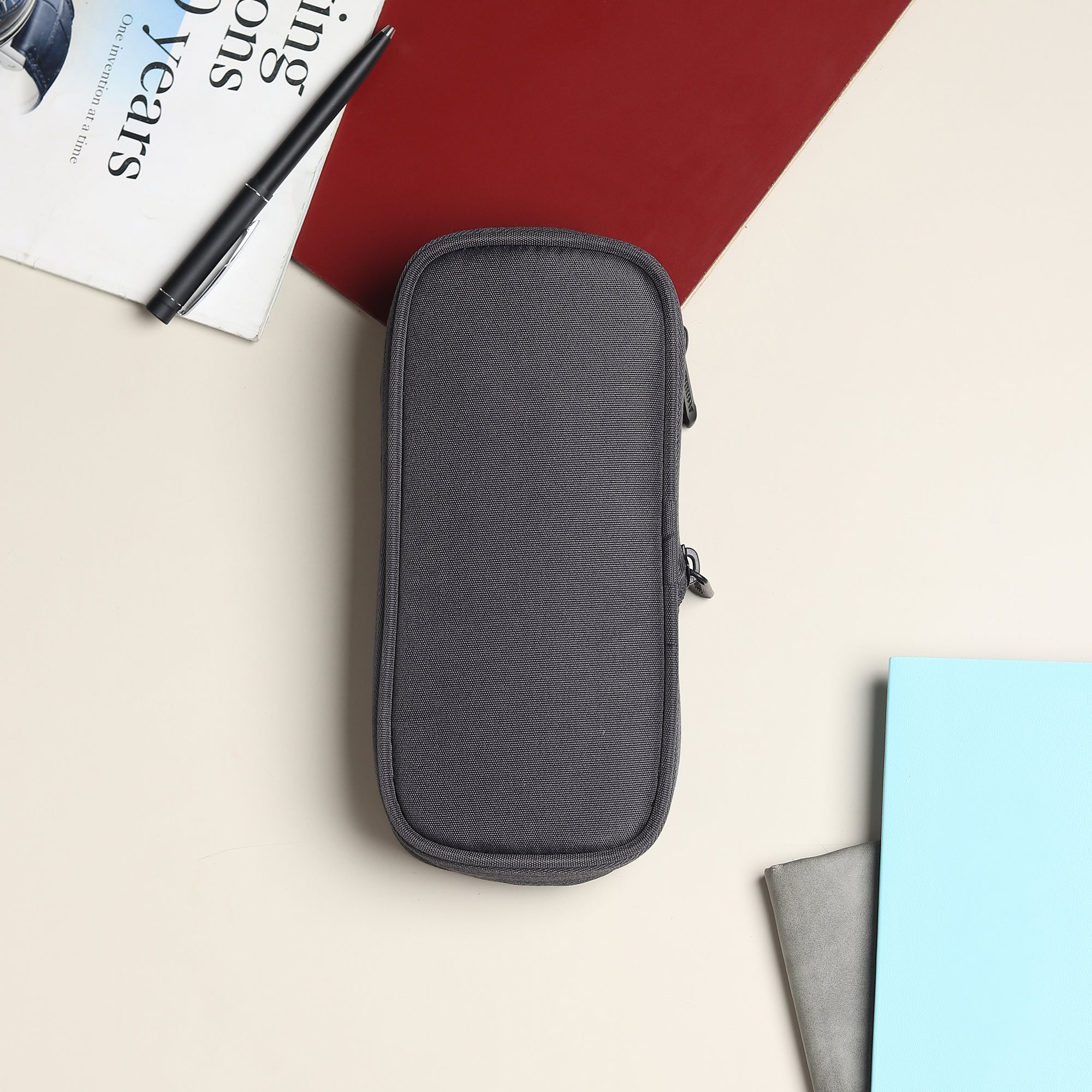 2 Zip Expandable Pencil Pouch Big Pen Case