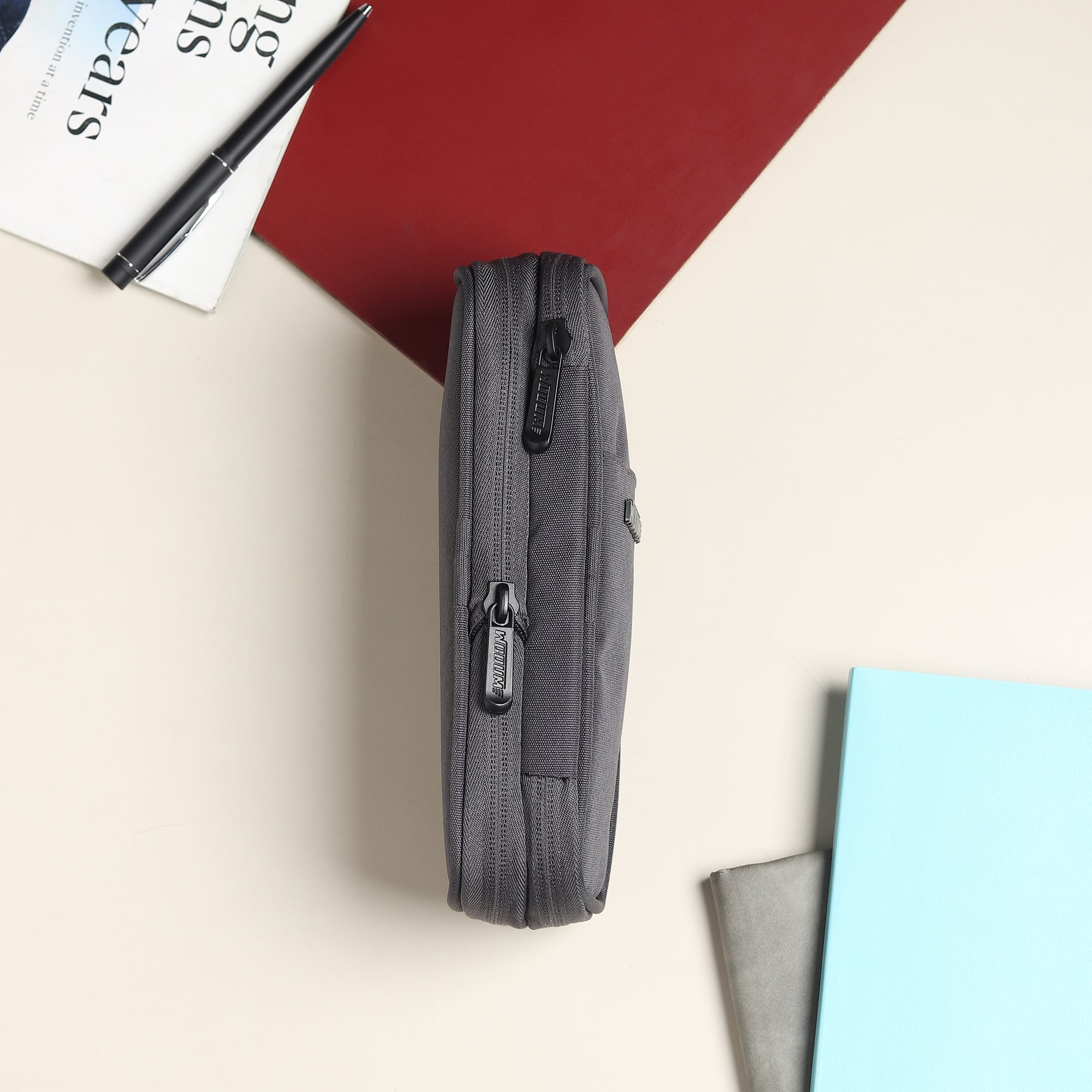 2 Zip Expandable Pencil Pouch Big Pen Case