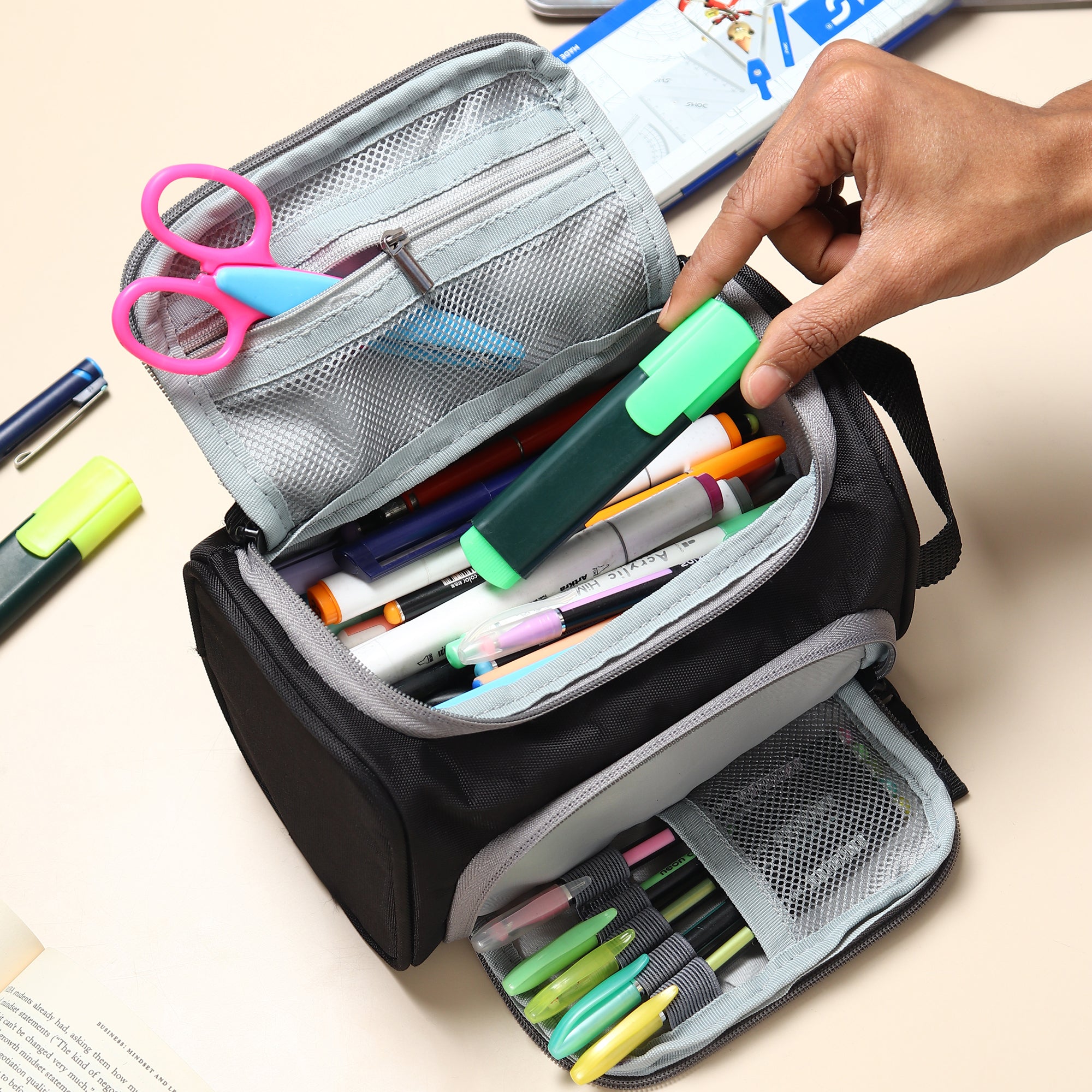 Wide Open Pen Case Big Capacity Pencil Case