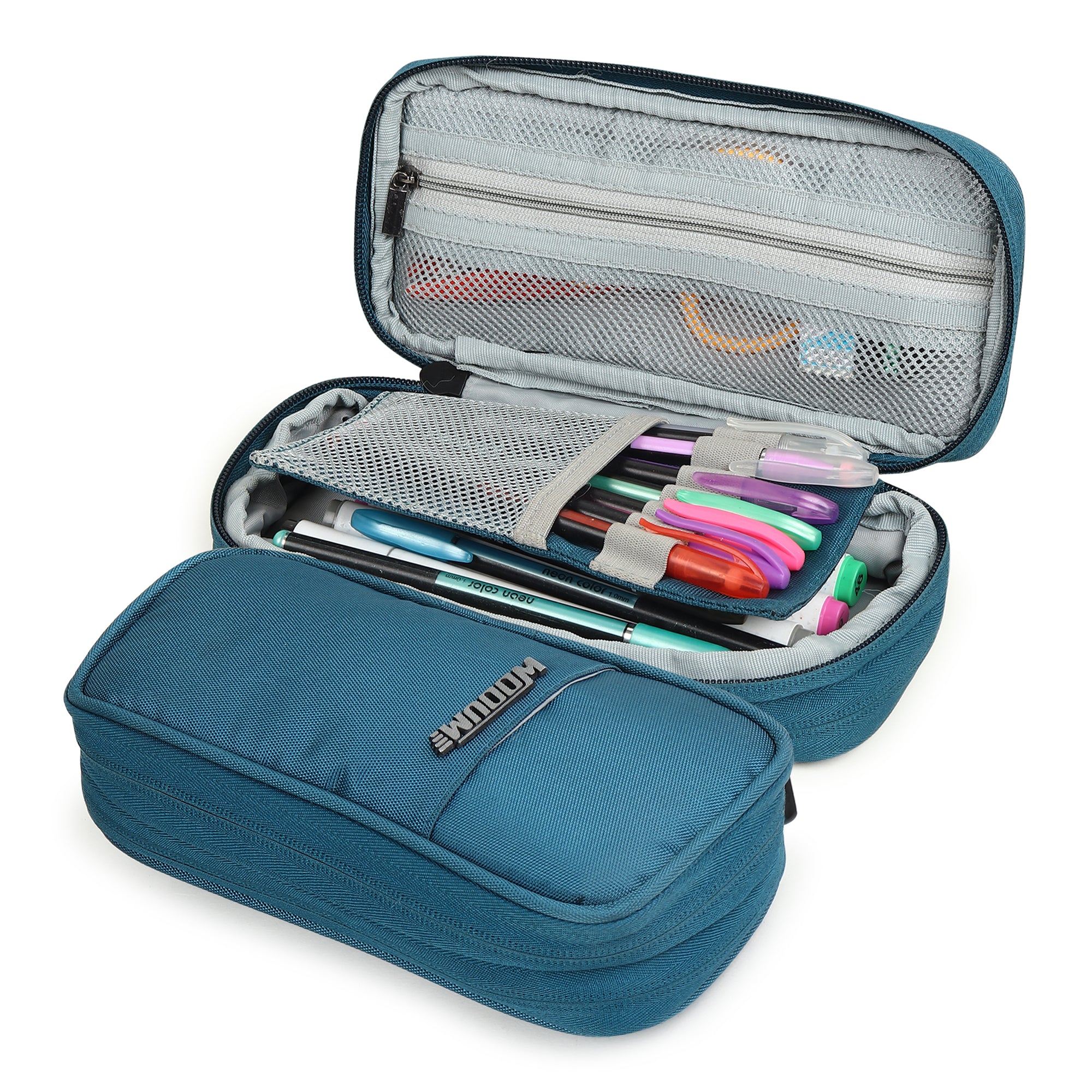 2 Zip Expandable Pencil Pouch Big Pen Case
