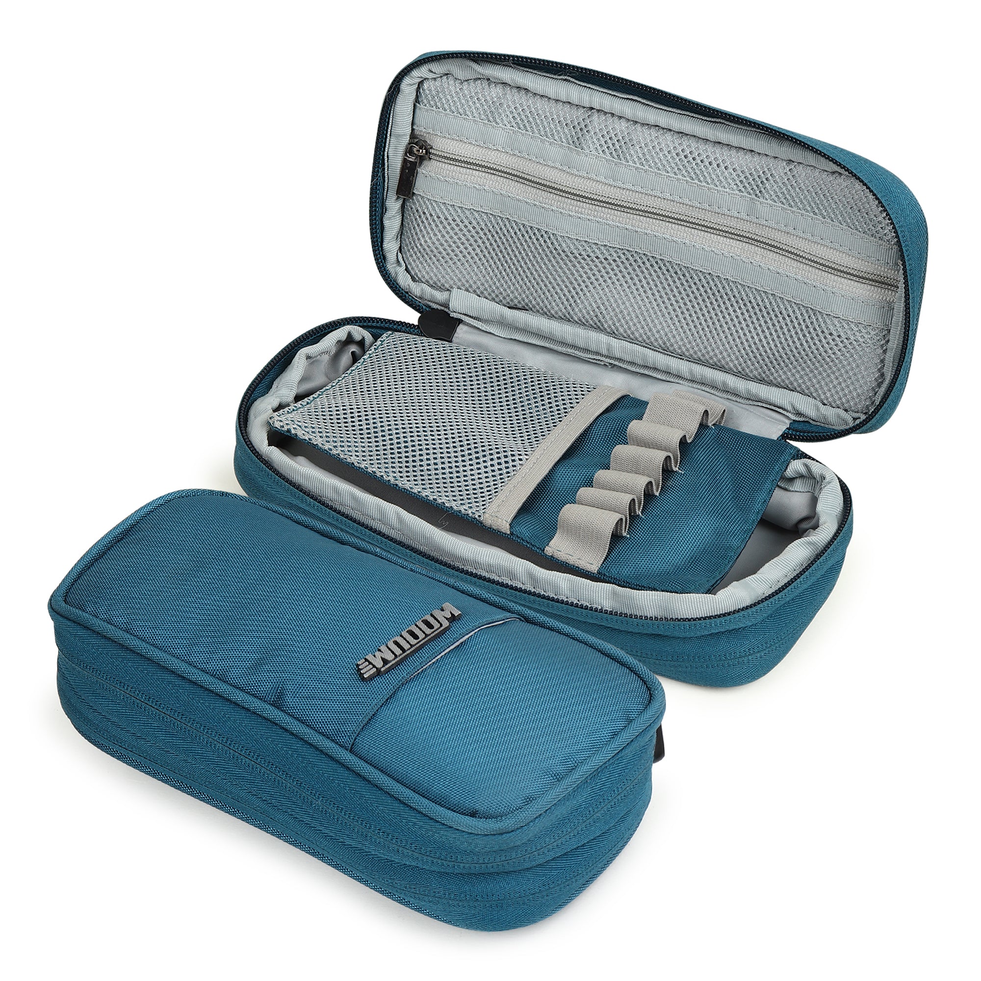 2 Zip Expandable Pencil Pouch Big Pen Case