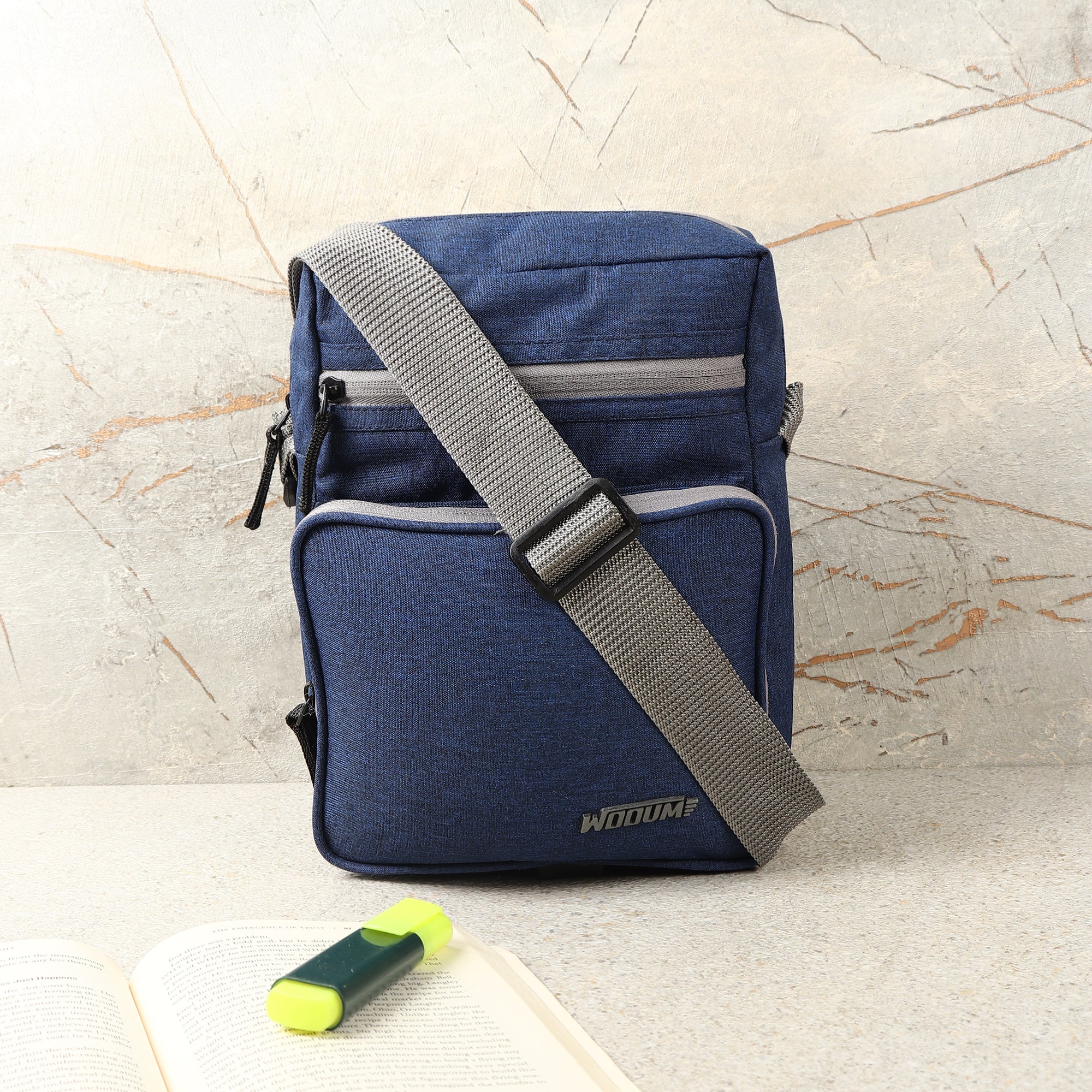 Cross Body Bag with Pen Organizer & Shoulder Strap