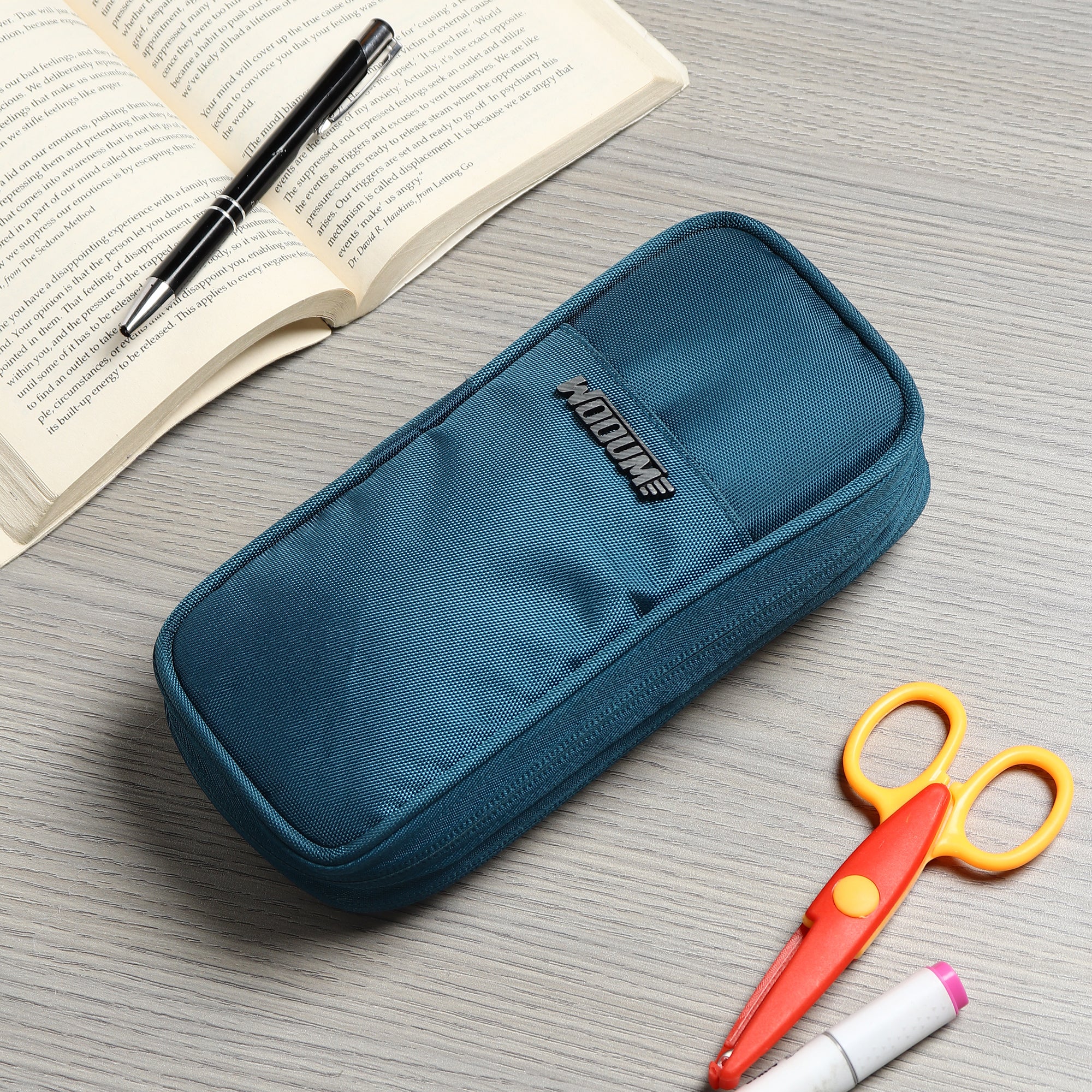 2 Zip Expandable Pencil Pouch Big Pen Case