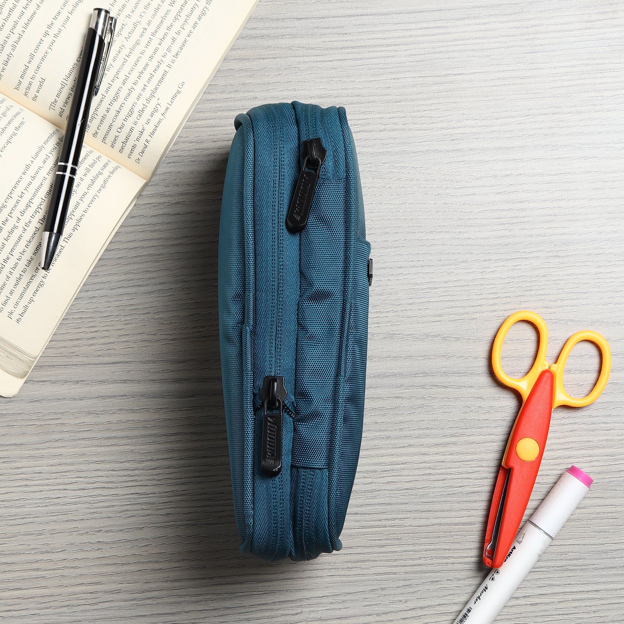 2 Zip Expandable Pencil Pouch Big Pen Case