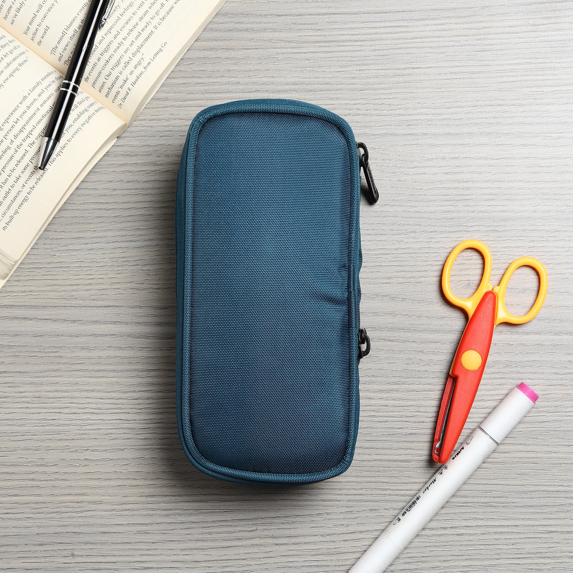 2 Zip Expandable Pencil Pouch Big Pen Case