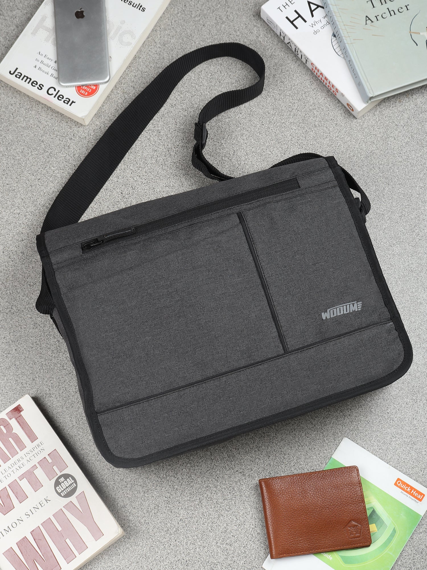 Wooum 14.1 Inch Laptop Sling Side Bag Office Messenger Bag