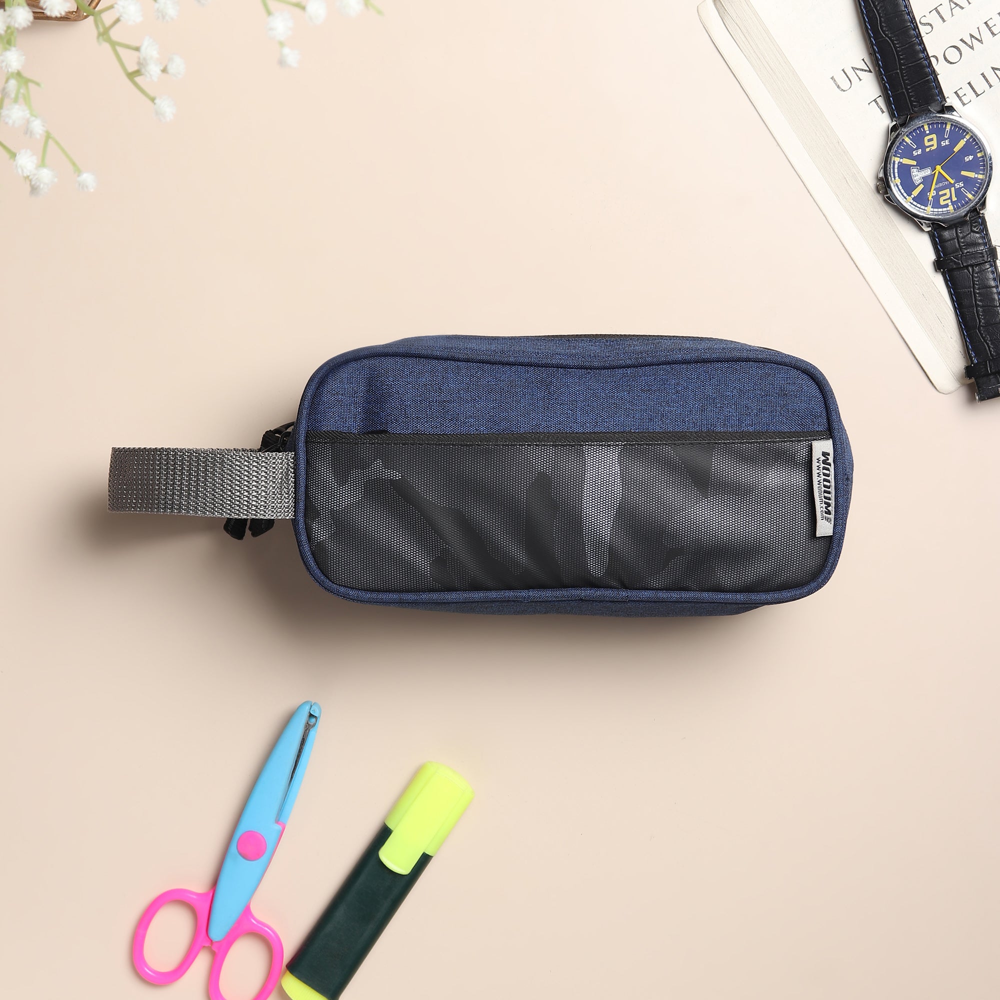 Pencil Case for Girls Boys Navy Blue