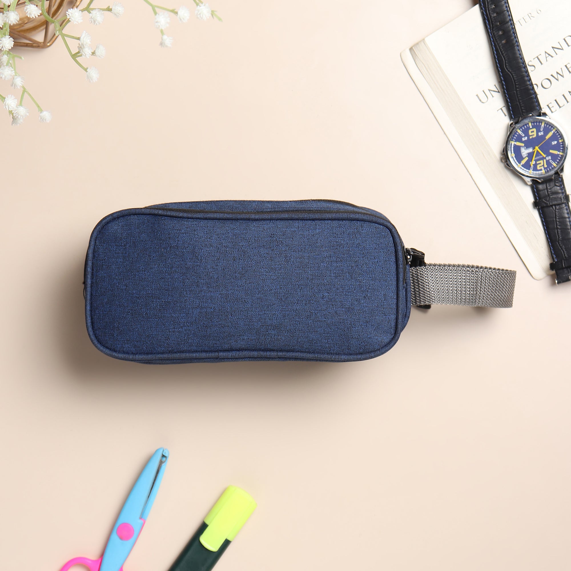 Pencil Case for Girls Boys Navy Blue
