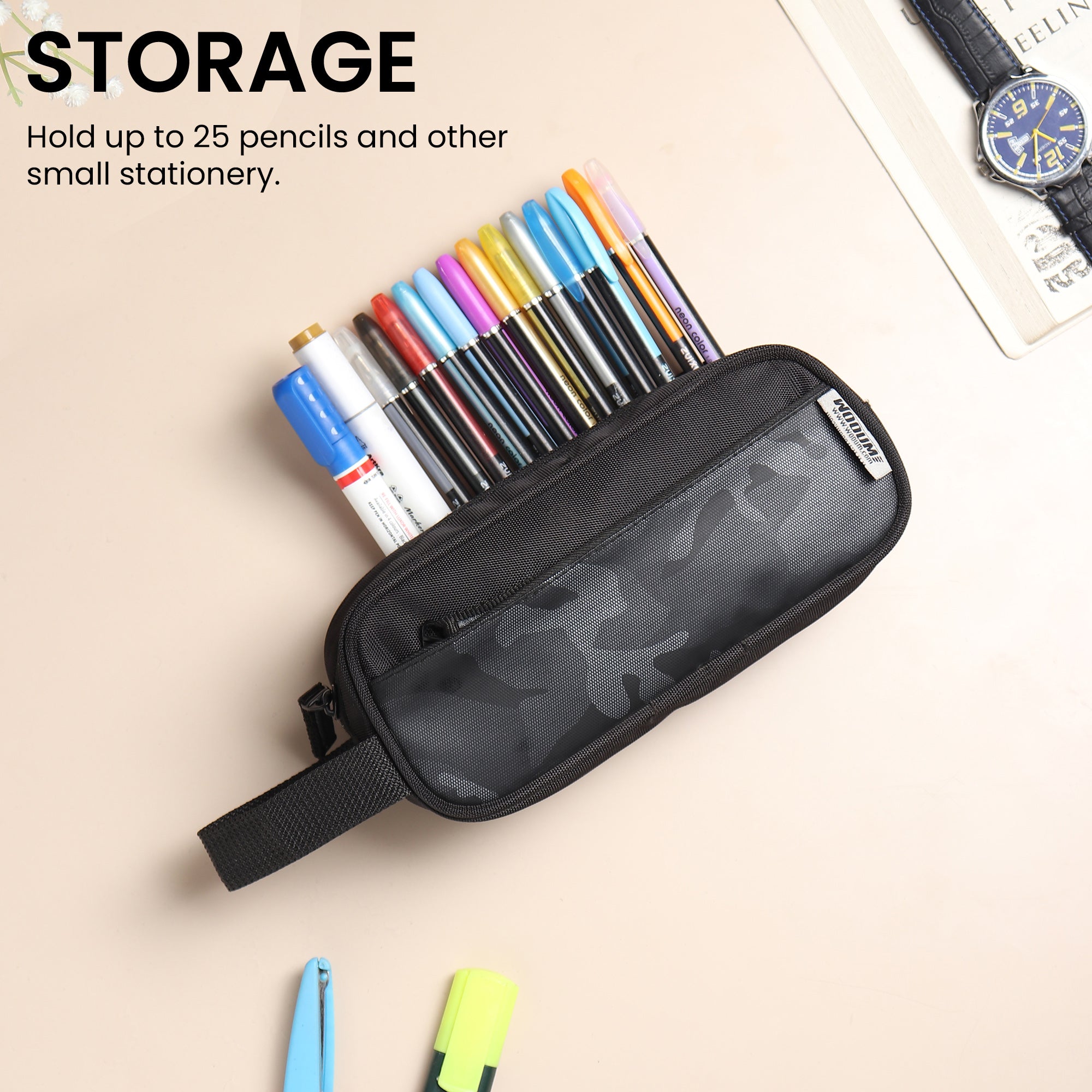 3 Zipper Pen Pencil Pouch